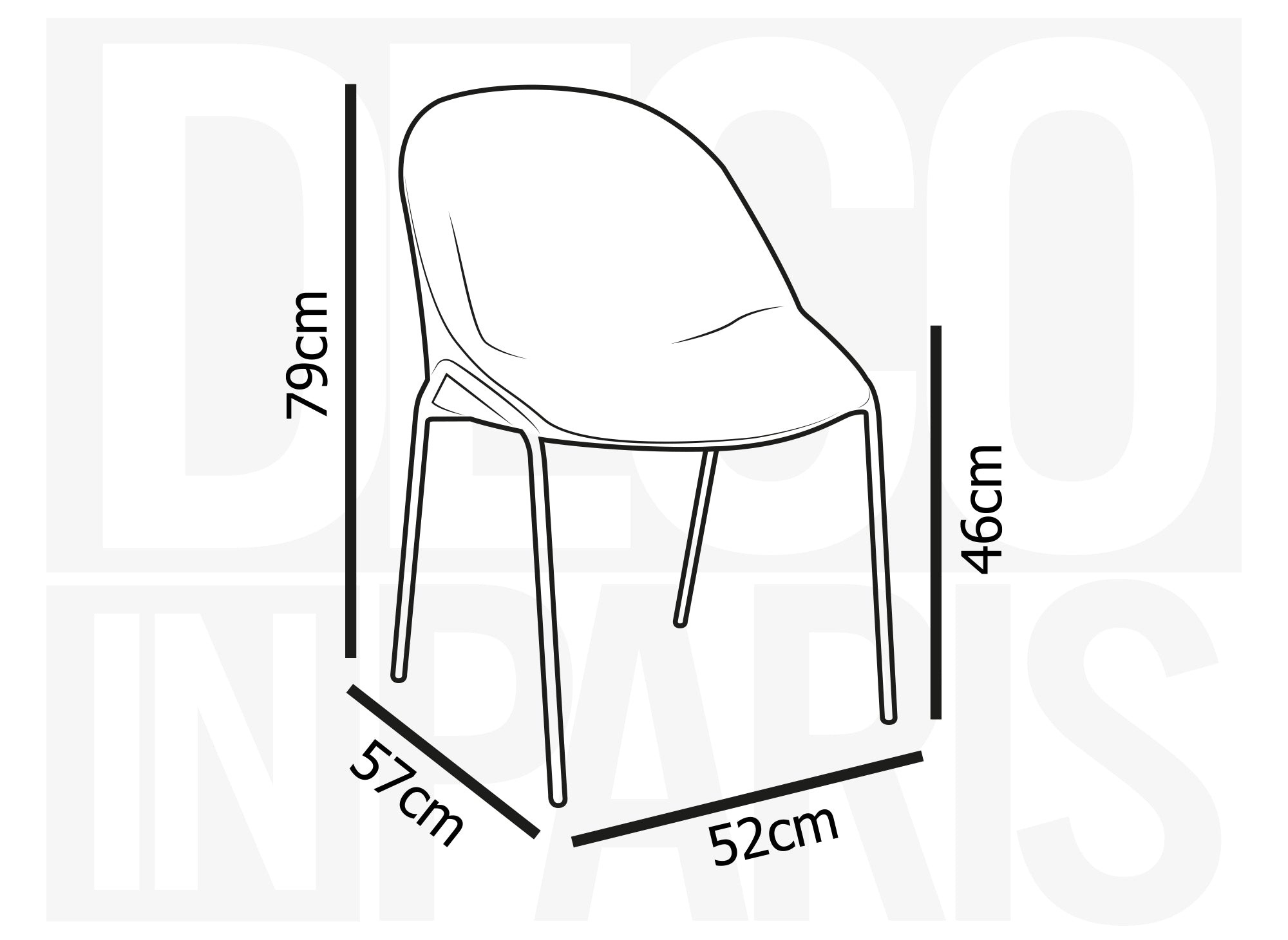 2er Set Designerstühle aus beigem Leinenstoff ZAYA