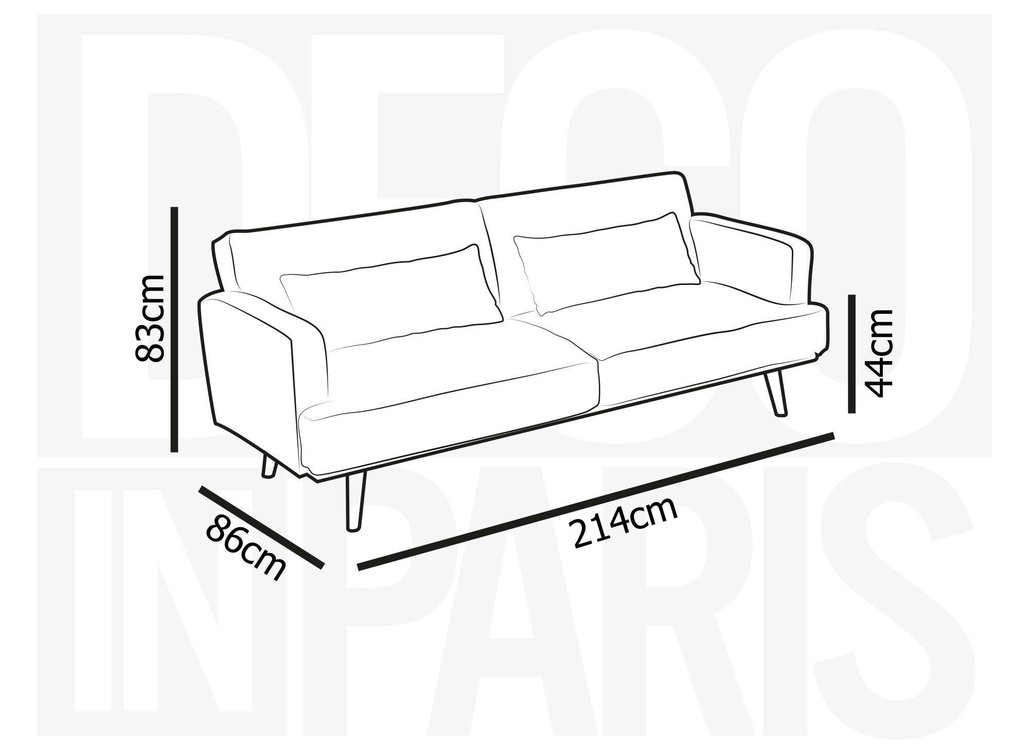 BART 3-Sitzer-Schlafsofa aus grauem Stoff