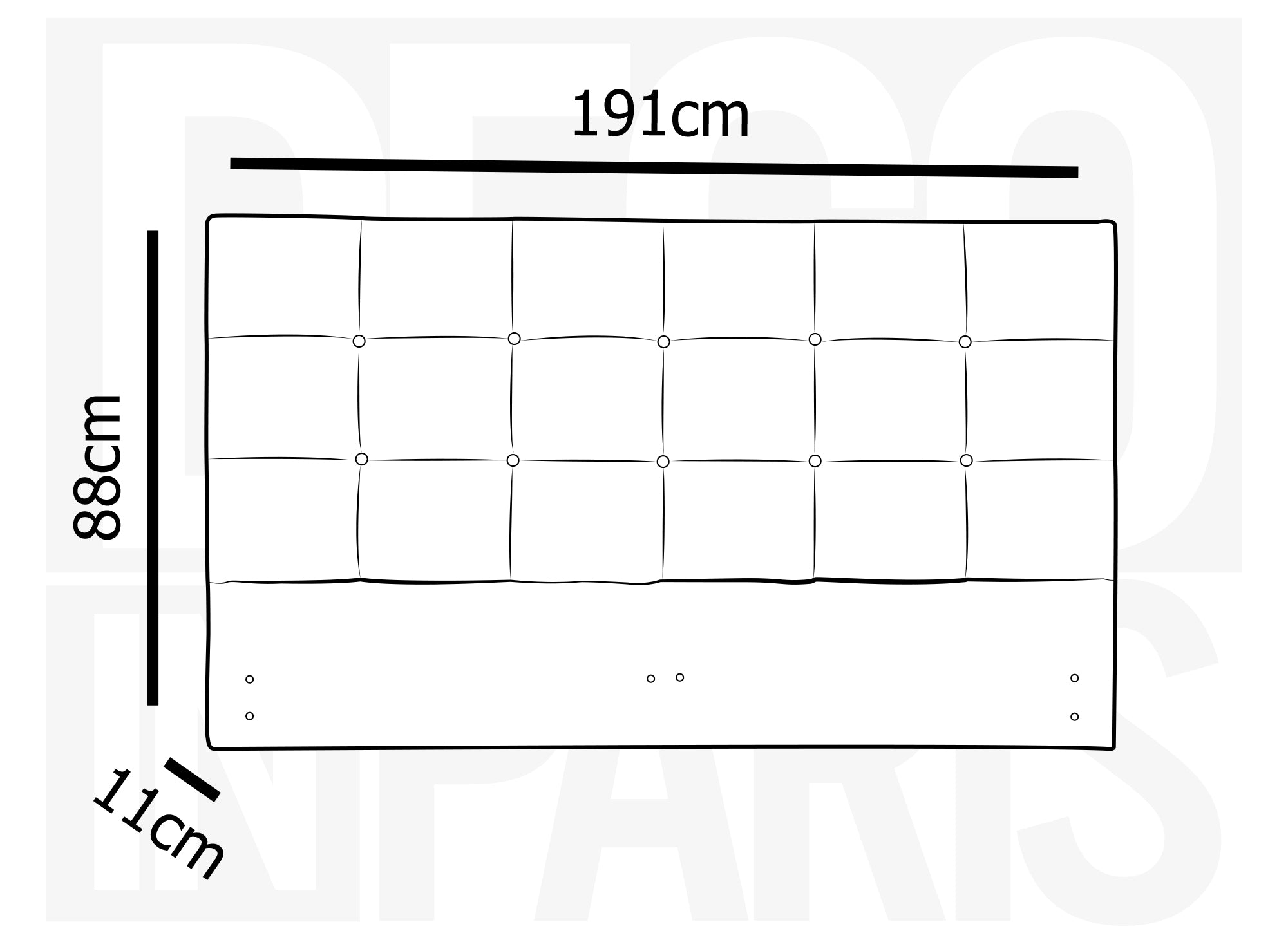 ALVERA Designer-Kopfteil aus beigefarbenem Stoff 180 cm