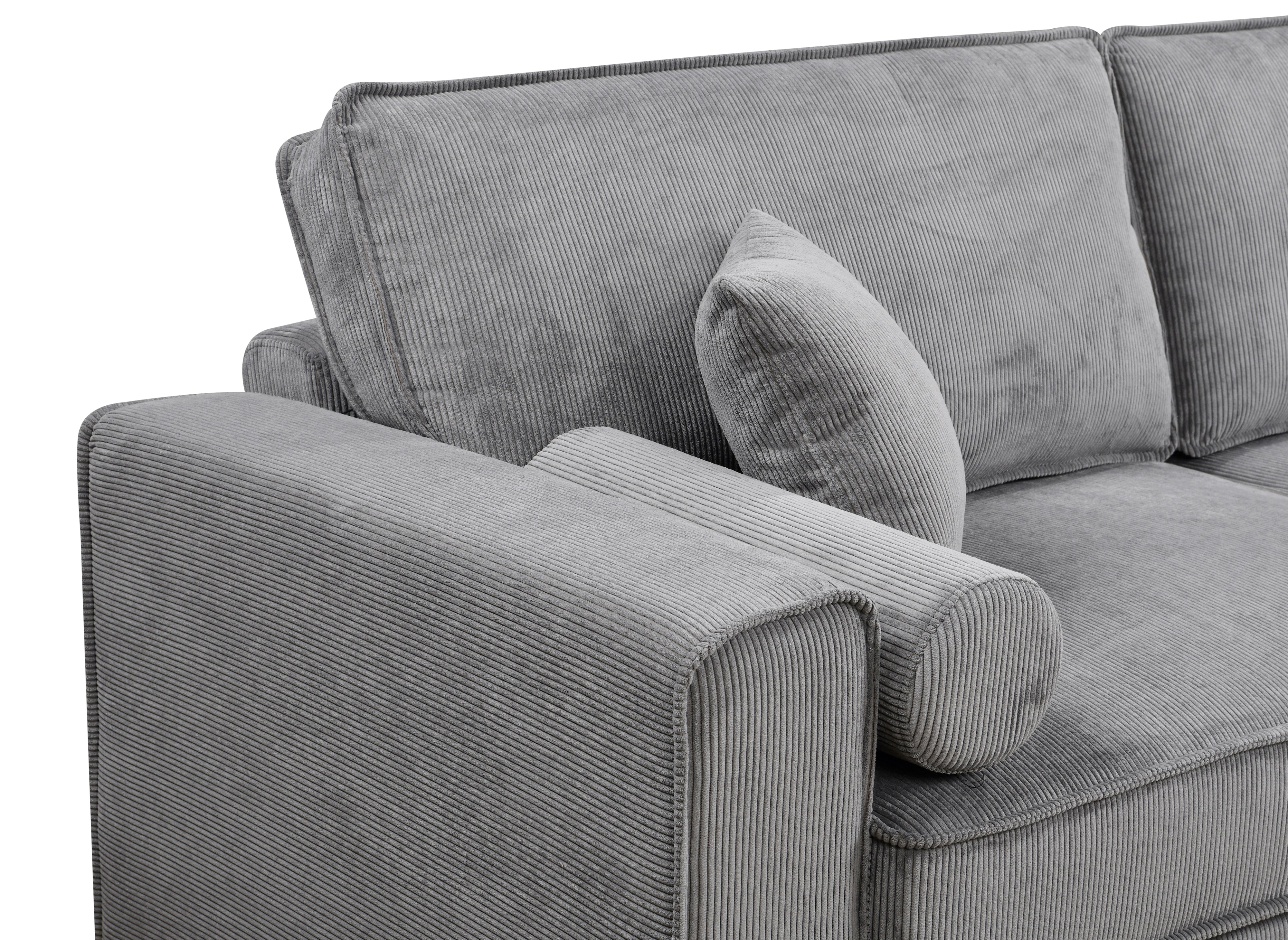 ALINE 3-Sitzer-Schlafsofa aus grauem Cord