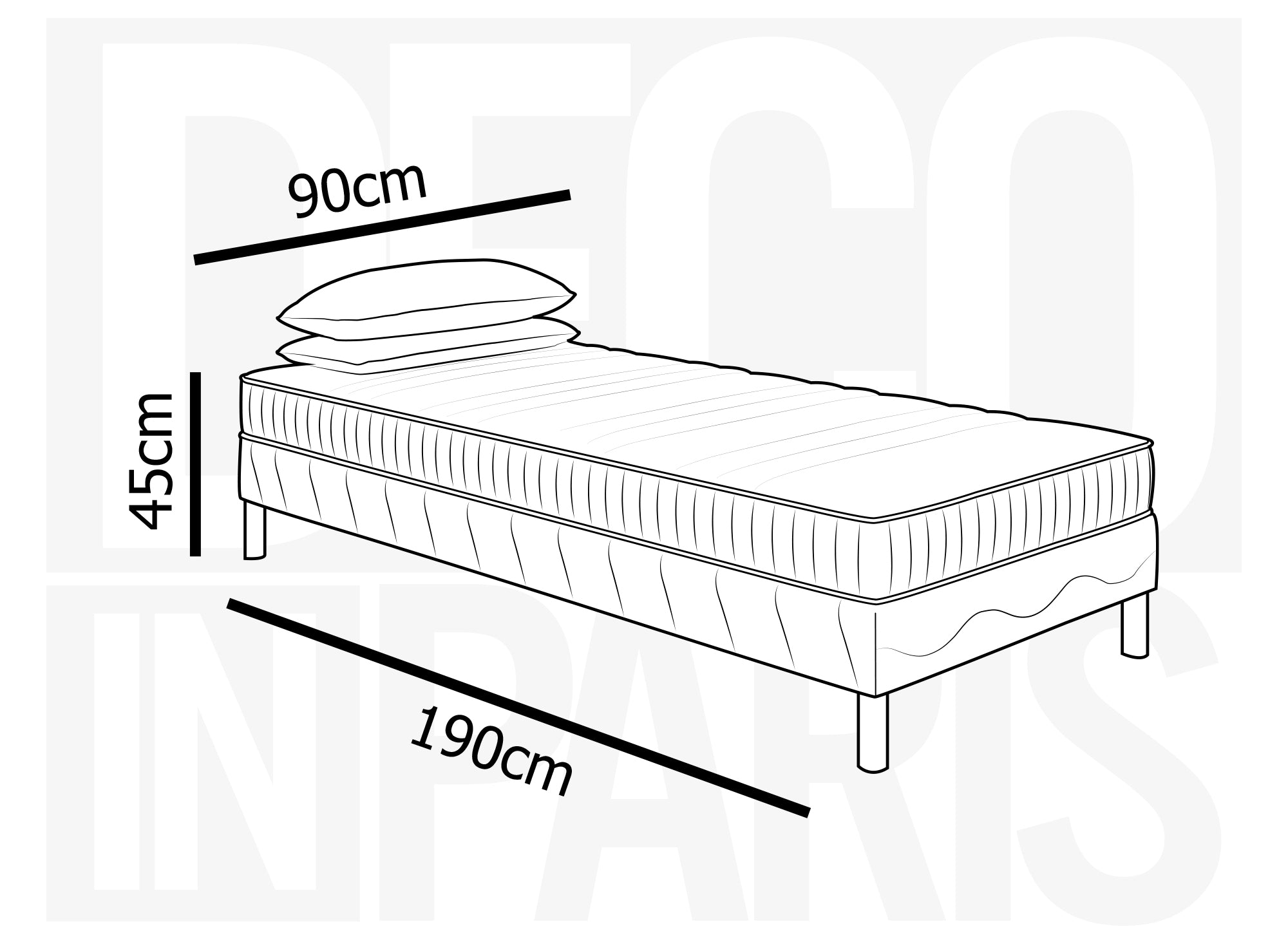 WOLK 90x190 Boxspring & 15 cm Schaumstoffmatratzenset