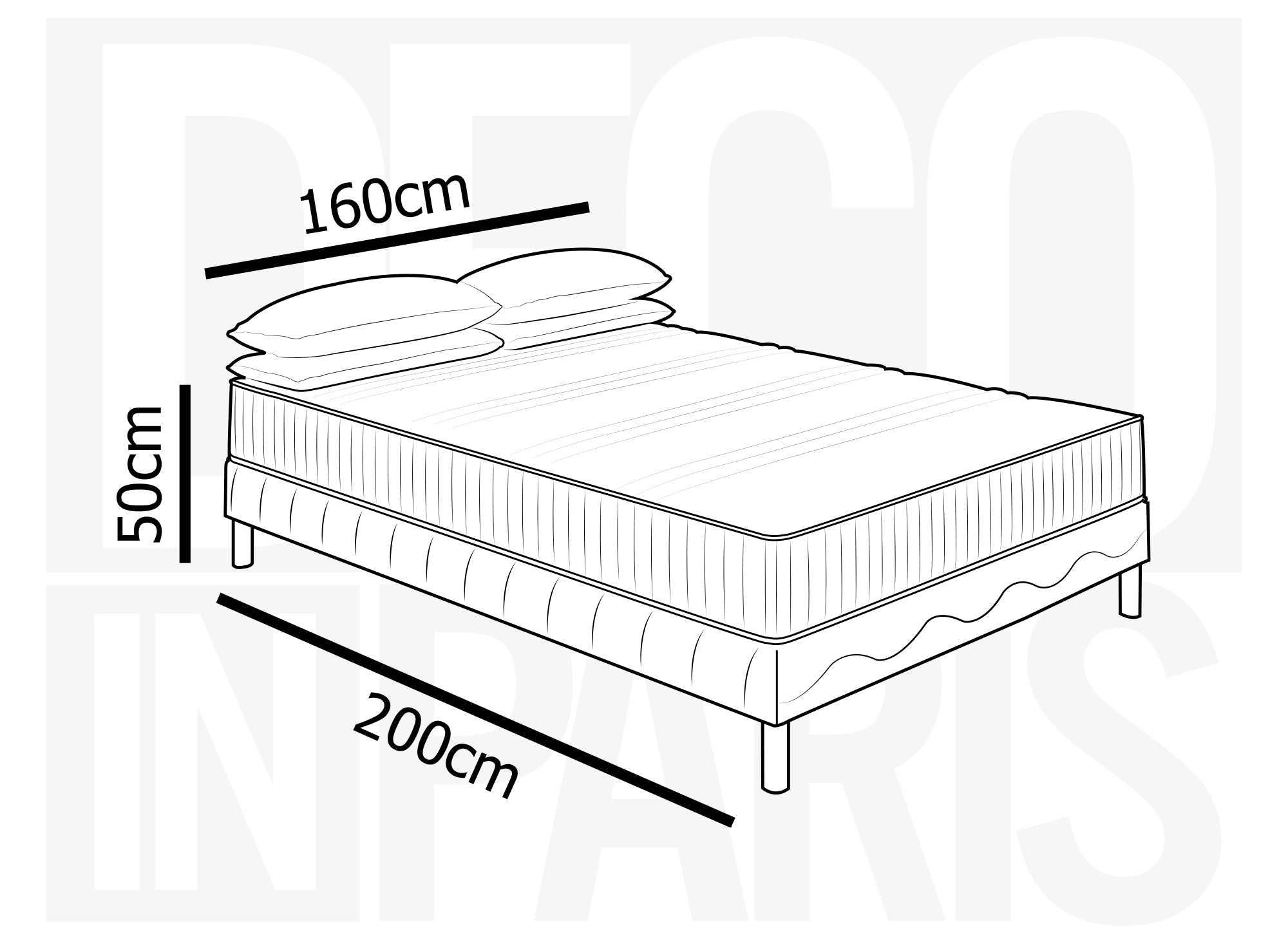Set 160x200 Boxspring + 20 cm Schaumstoffmatratze - AWAN