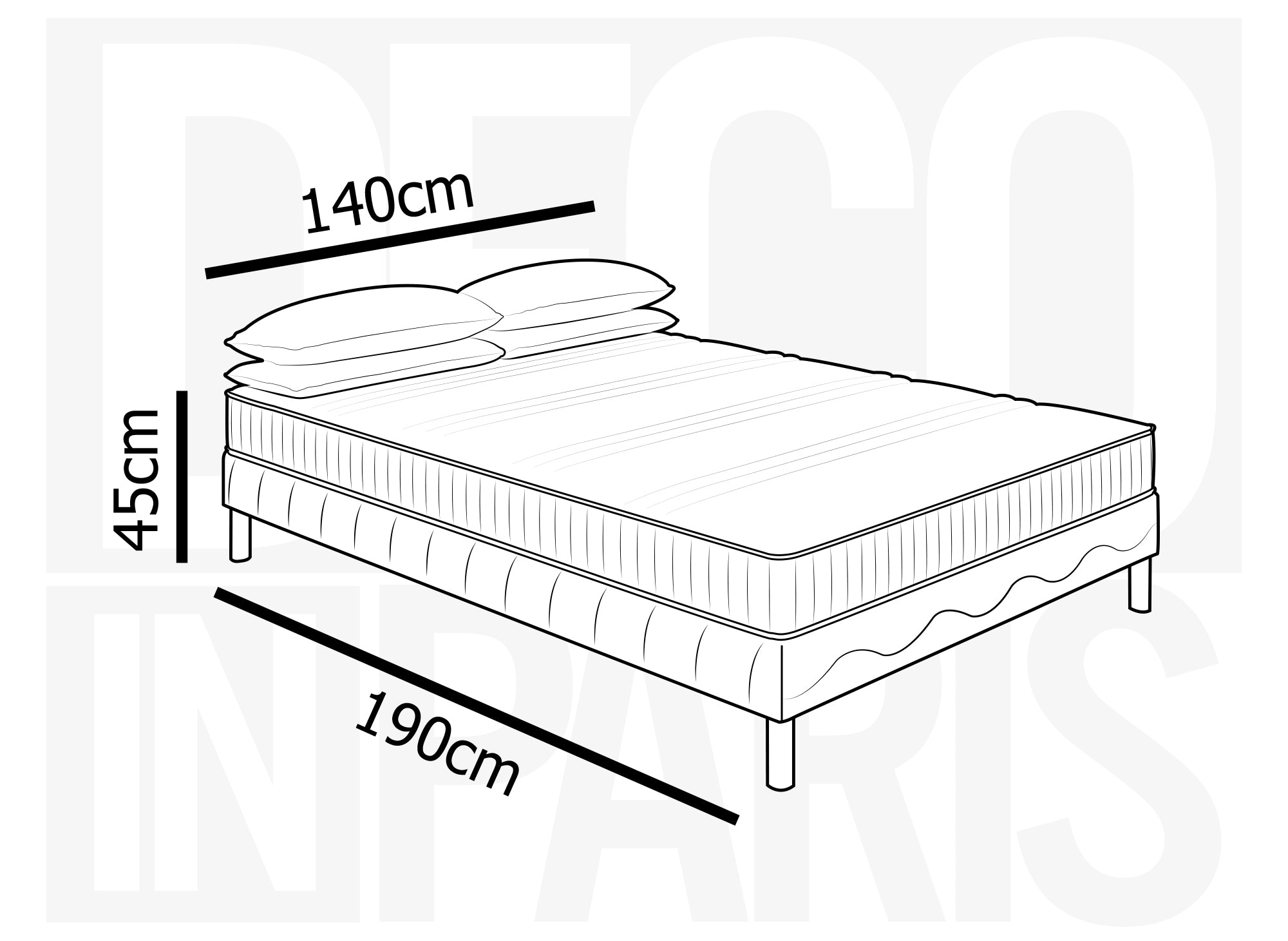 140x190 Boxspringbett & 15 cm Schaumstoffmatratzenset - WOLK