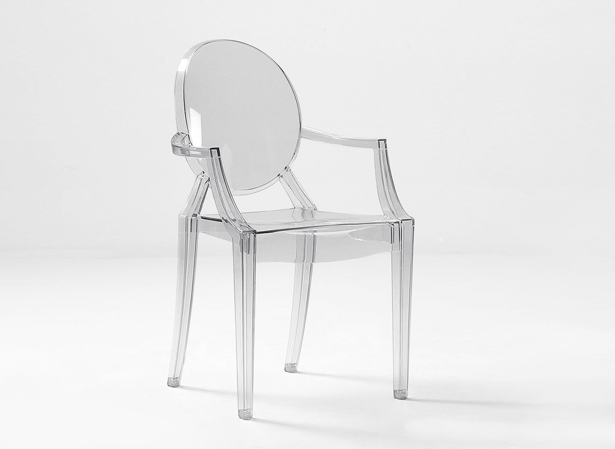 4er-Set transparente Plexiglasstühle mit Armlehnen TOLGA