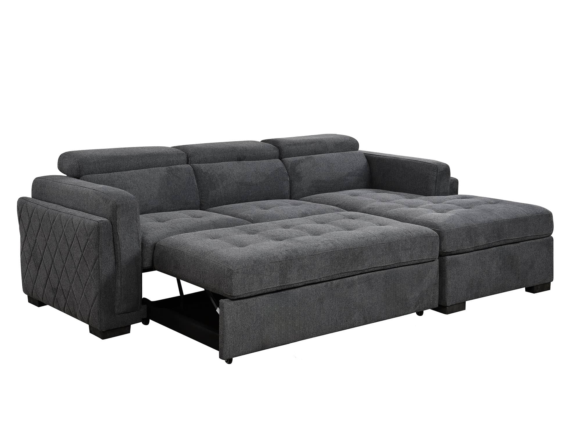 CHANDLER Ecksofa, Stoff, Dunkelgrau, rechtwinklig