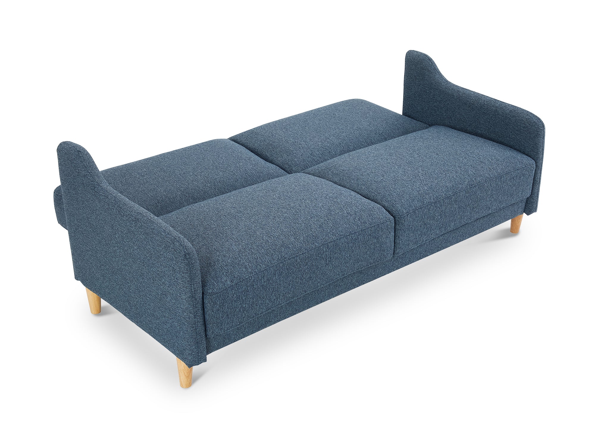 MARLON 3-Sitzer-Schlafsofa aus blauem Stoff
