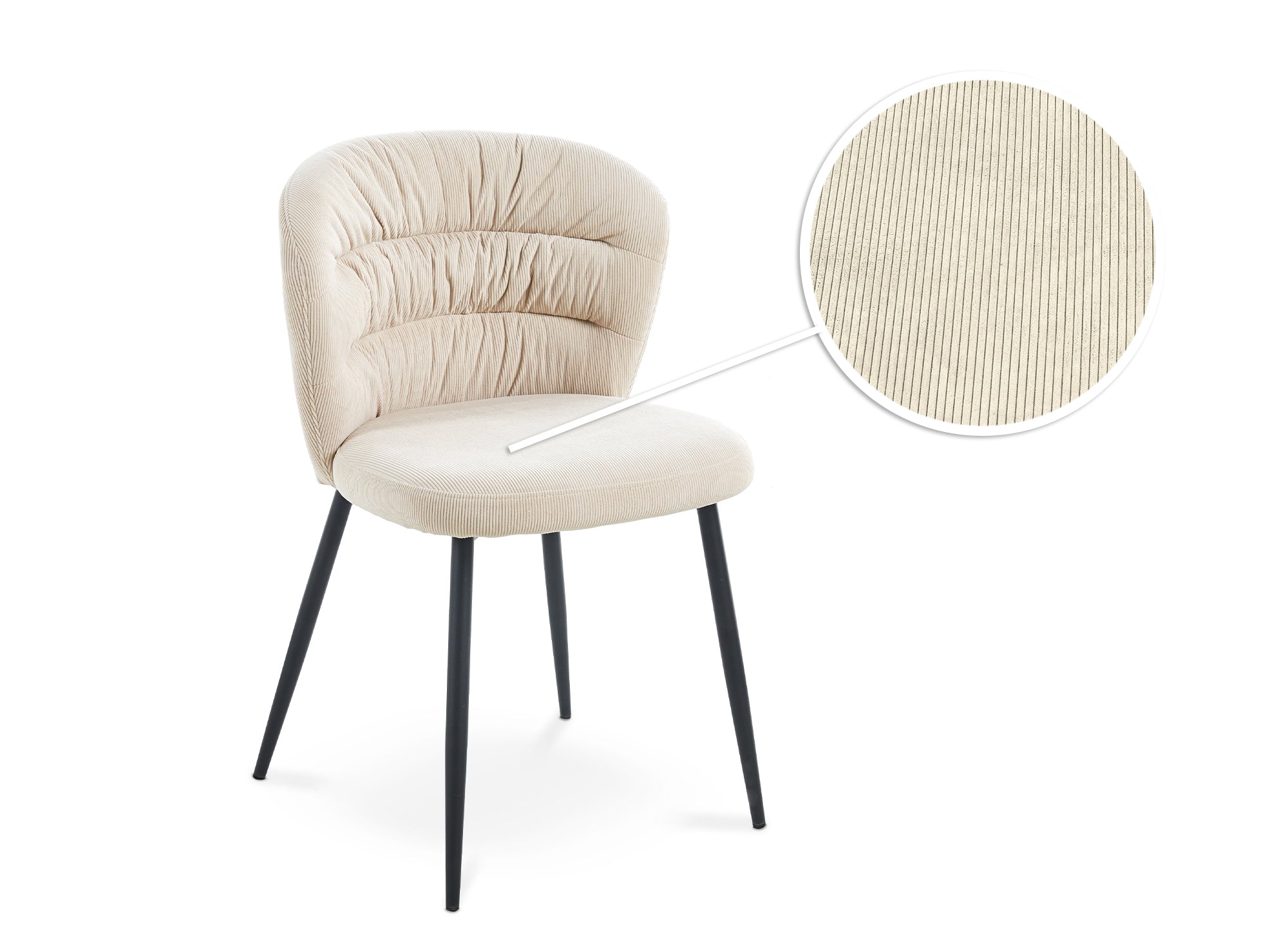 4er-Set DANIELA beige Cordstühle