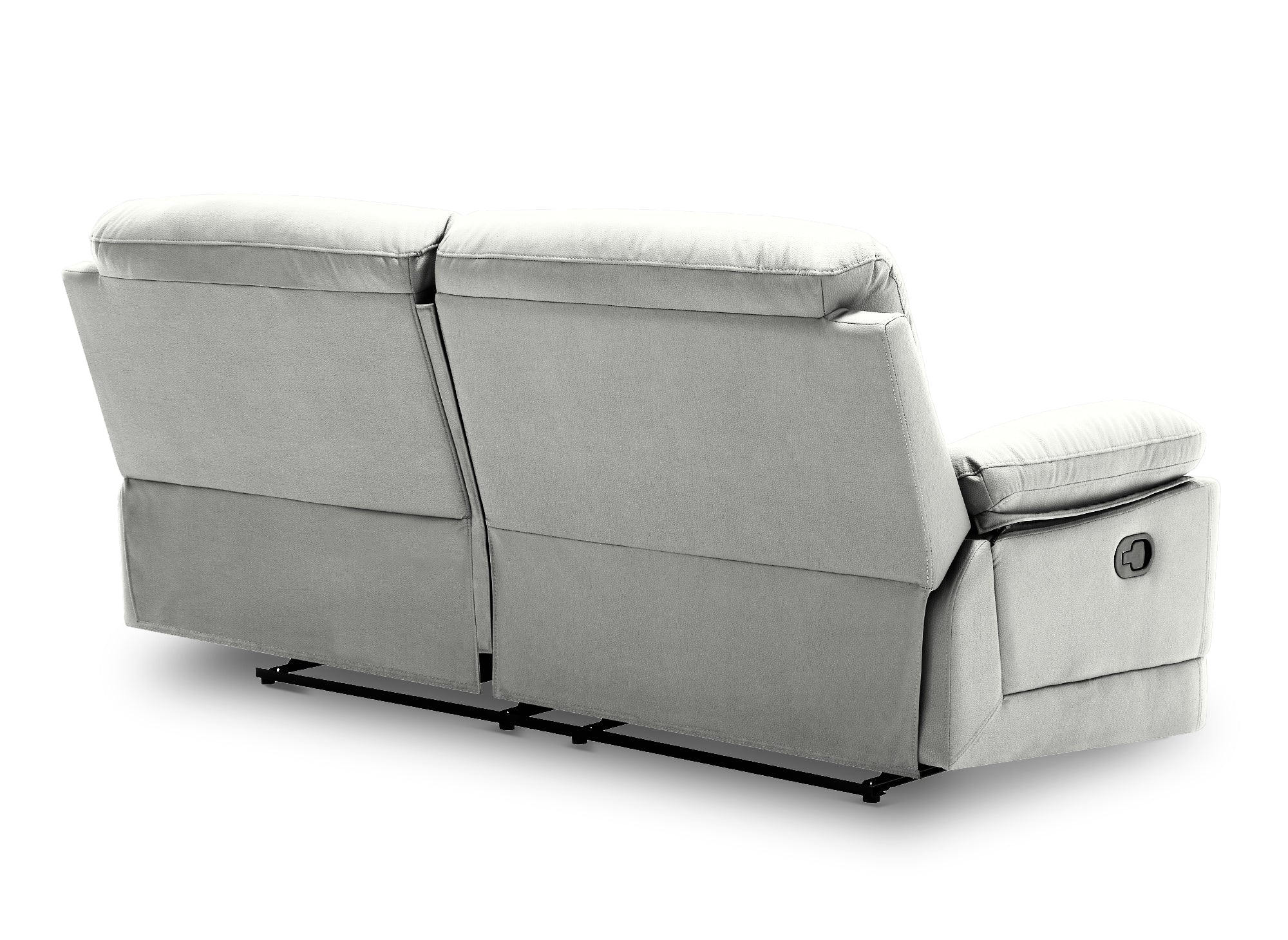 3-Sitzer-Relaxsofa mit manueller Bedienung in hellgrauem Kunstleder DANY