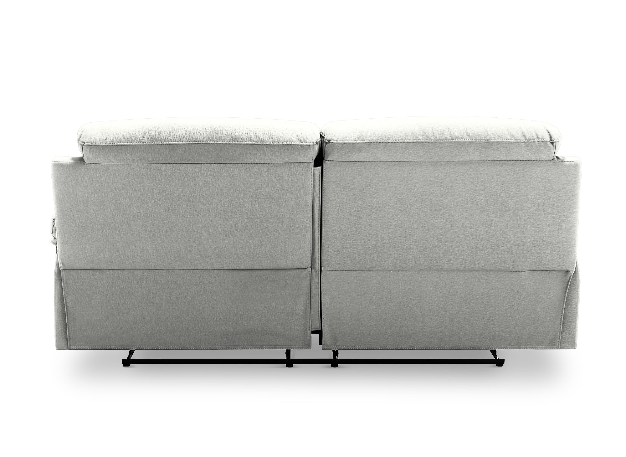 3-Sitzer-Relaxsofa mit manueller Bedienung in hellgrauem Kunstleder DANY