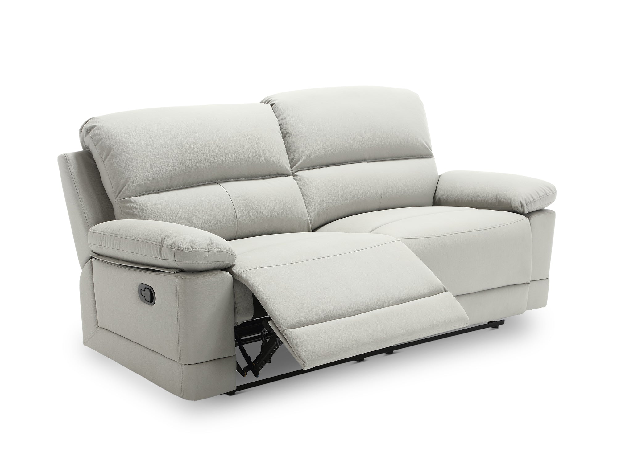 3-Sitzer-Relaxsofa mit manueller Bedienung in hellgrauem Kunstleder DANY