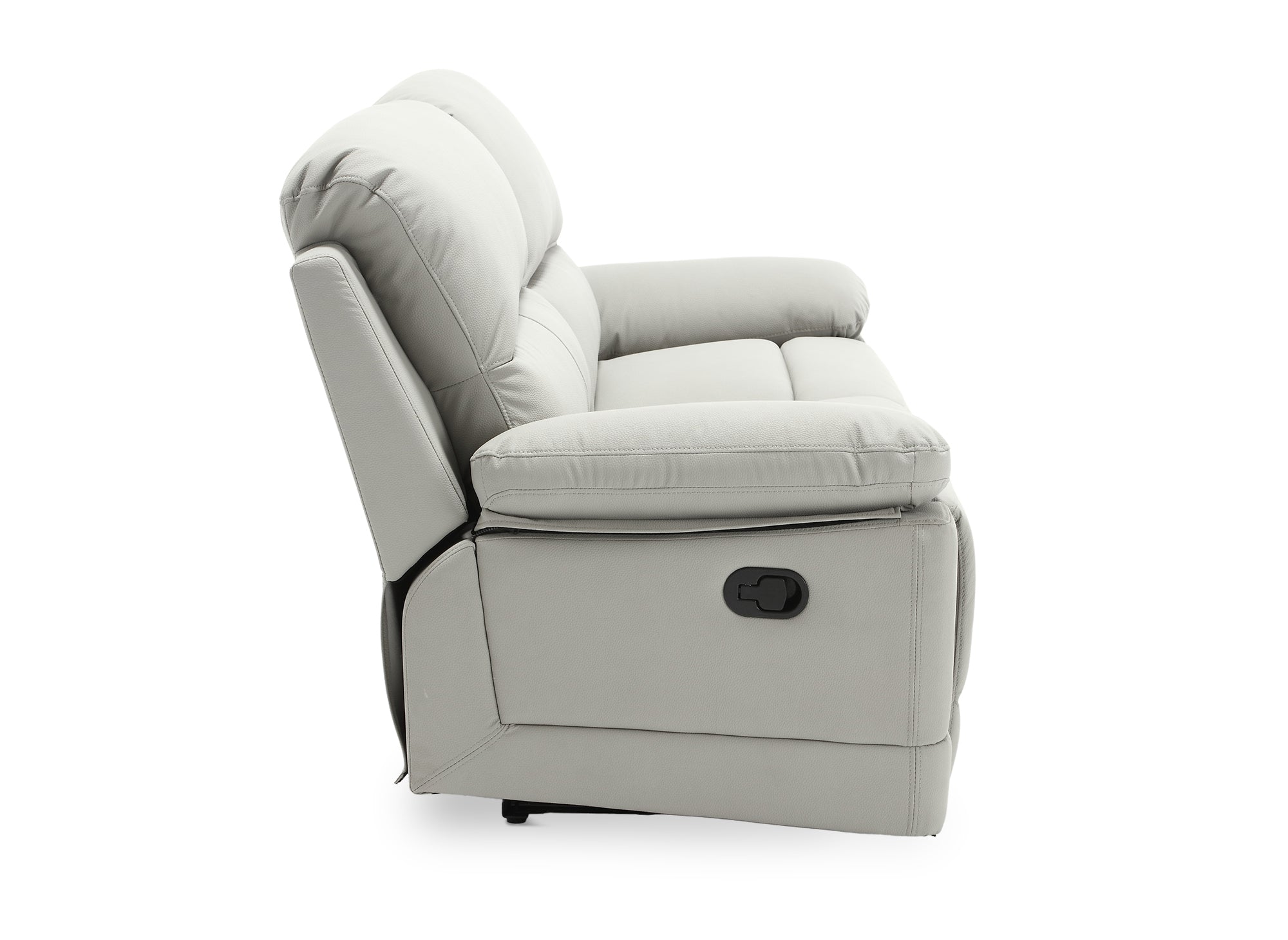 3-Sitzer-Relaxsofa mit manueller Bedienung in hellgrauem Kunstleder DANY