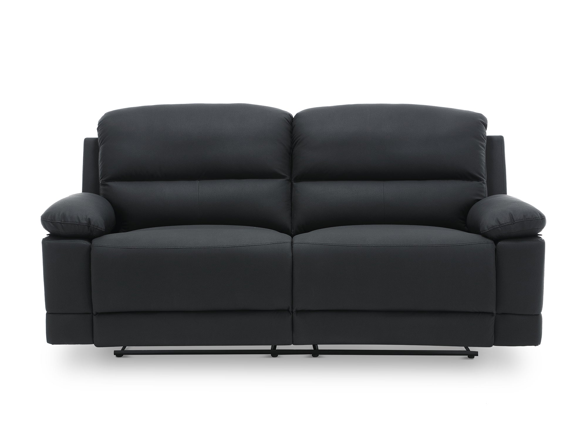 DANY 3-Sitzer-Relaxsofa mit manueller Steuerung aus schwarzem Kunstleder