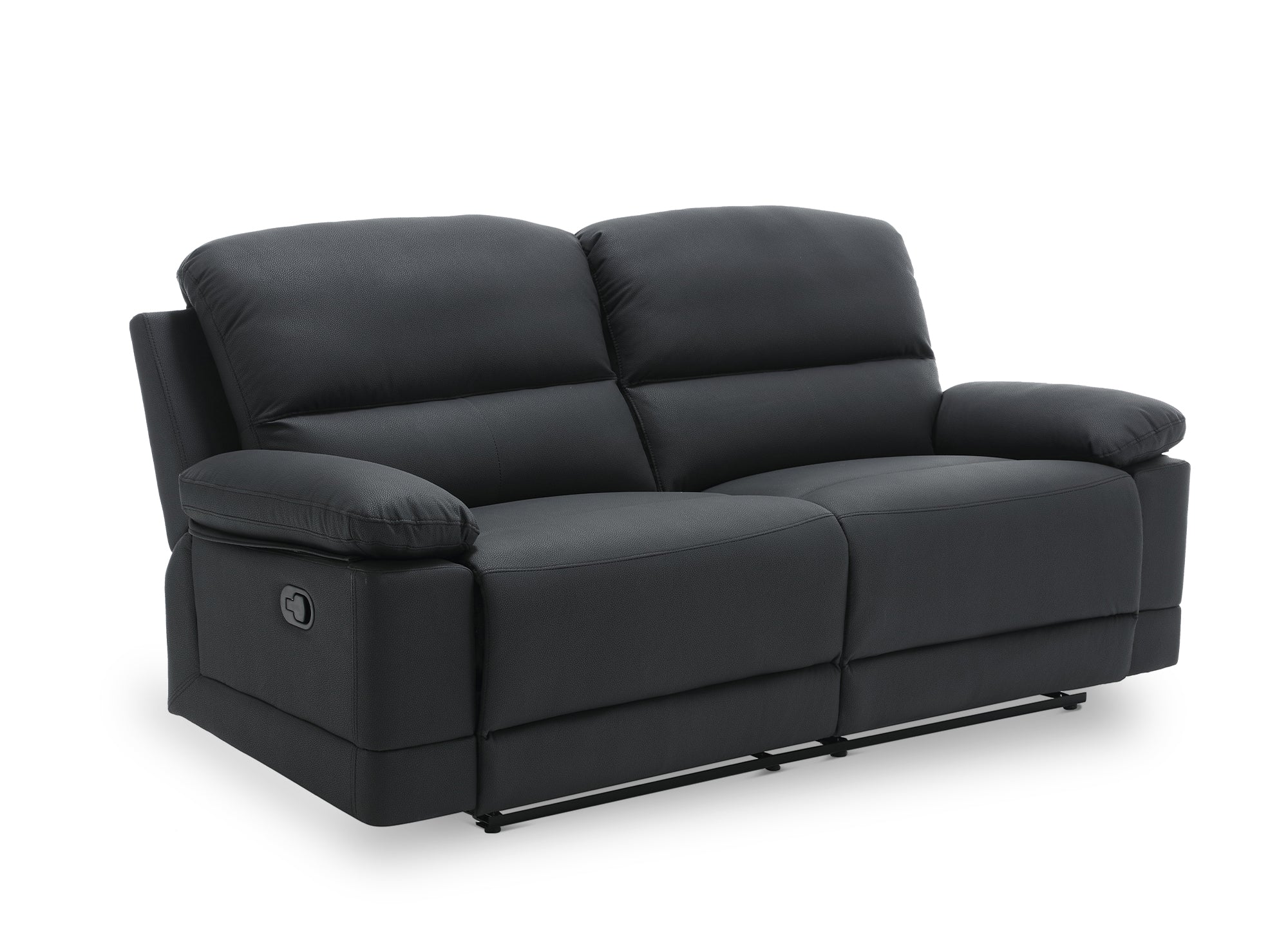 DANY 3-Sitzer-Relaxsofa mit manueller Steuerung aus schwarzem Kunstleder