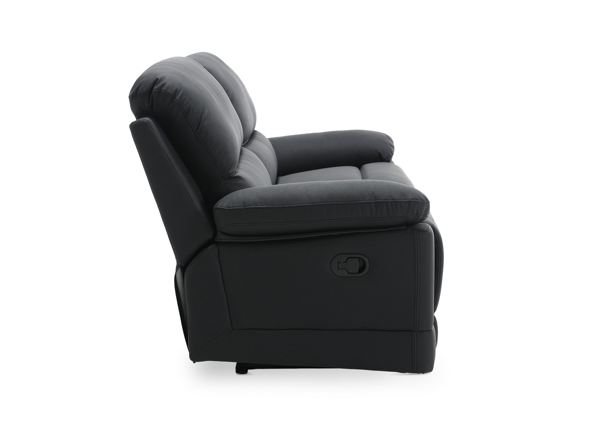 DANY 3-Sitzer-Relaxsofa mit manueller Steuerung aus schwarzem Kunstleder