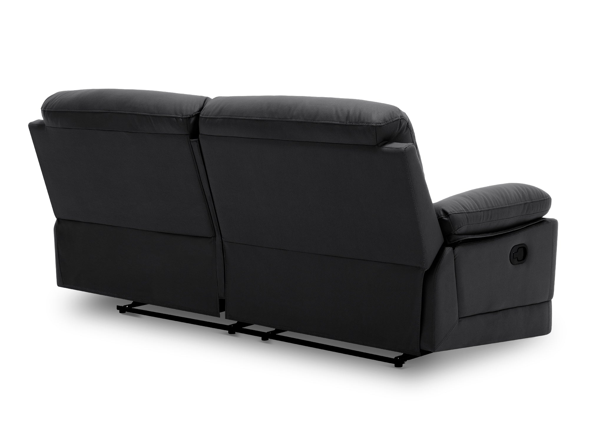 DANY 3-Sitzer-Relaxsofa mit manueller Steuerung aus schwarzem Kunstleder