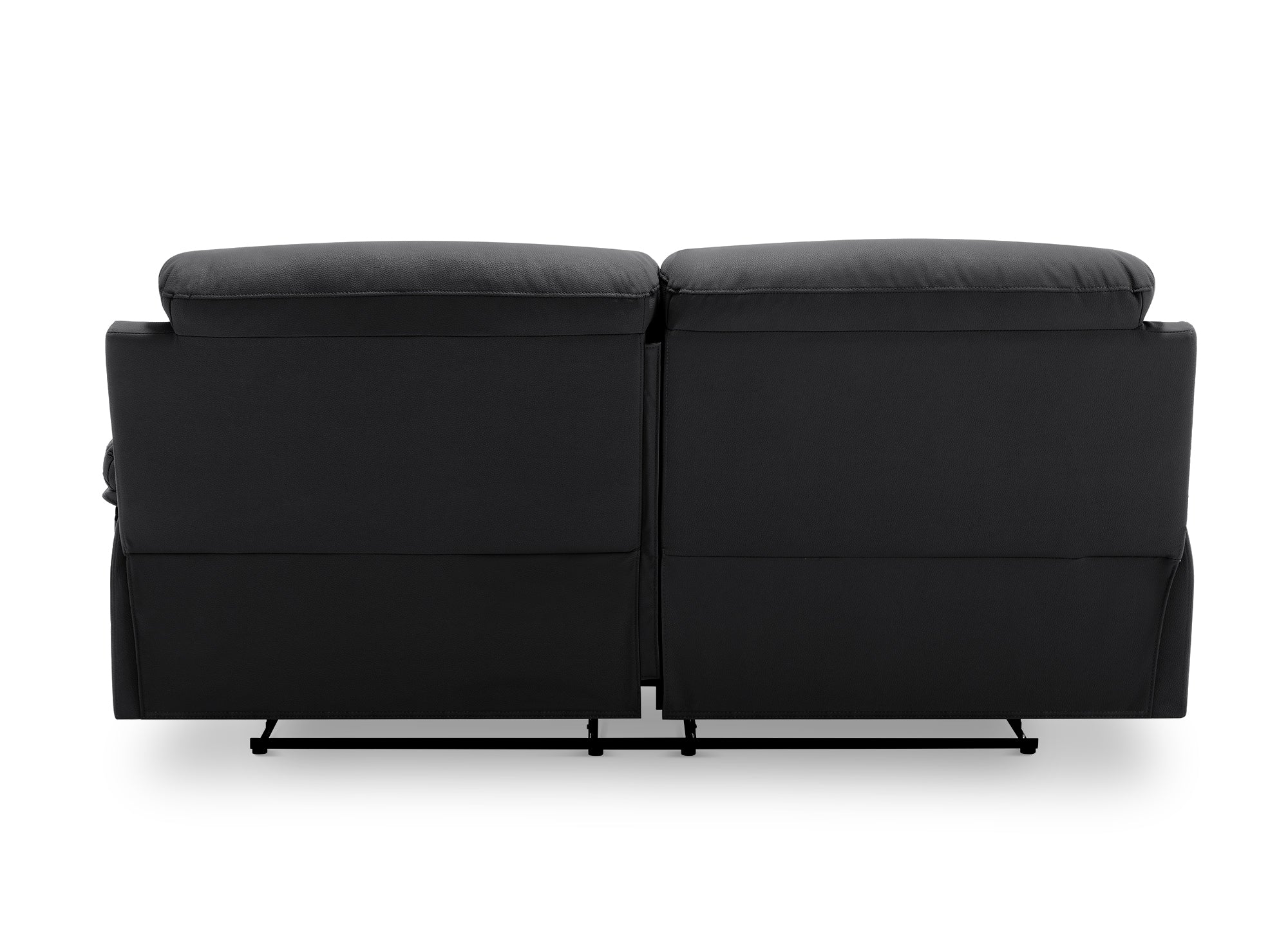 DANY 3-Sitzer-Relaxsofa mit manueller Steuerung aus schwarzem Kunstleder