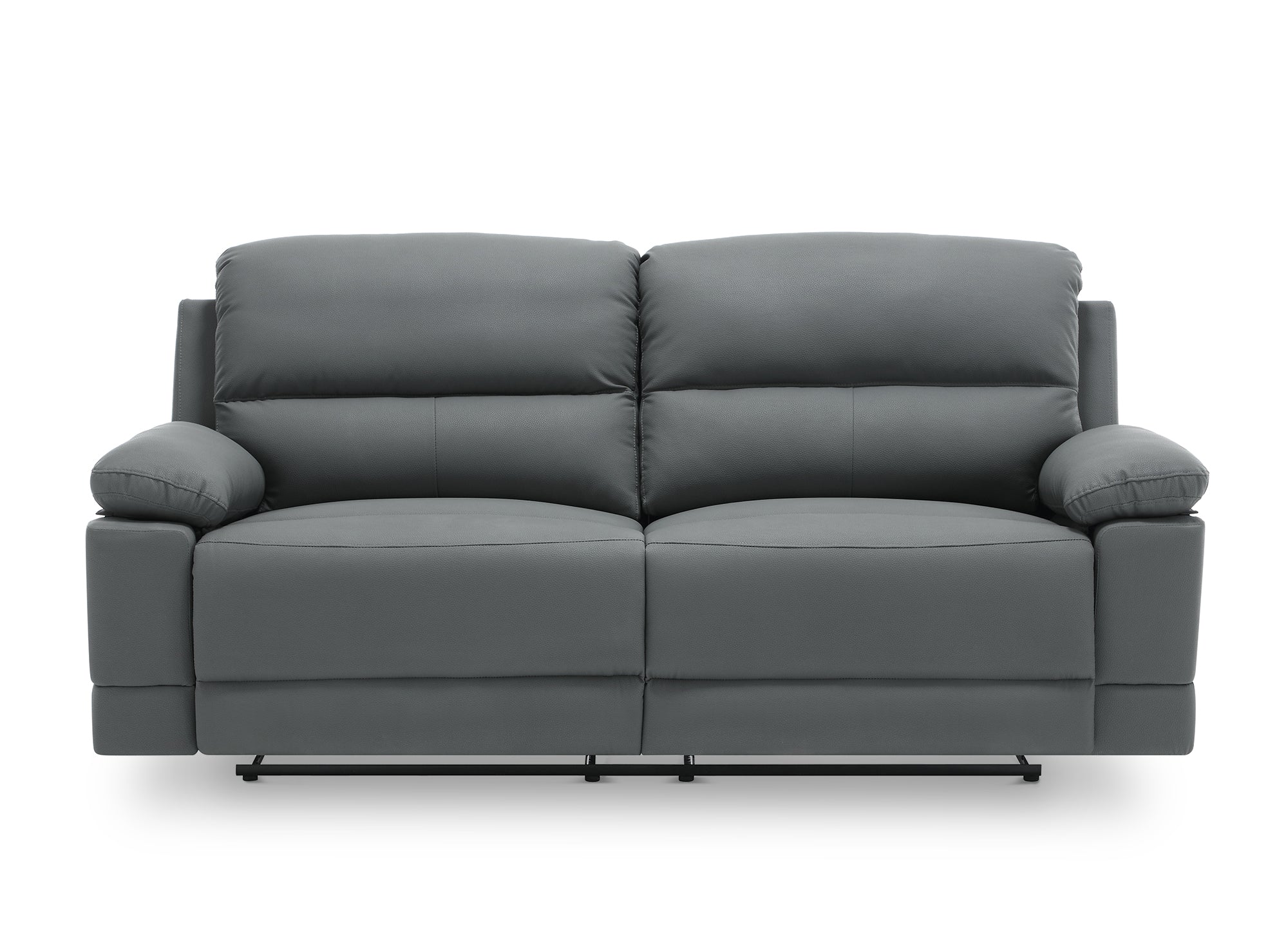 DANY 3-Sitzer-Relaxsofa mit manueller Steuerung aus dunkelgrauem Kunstleder