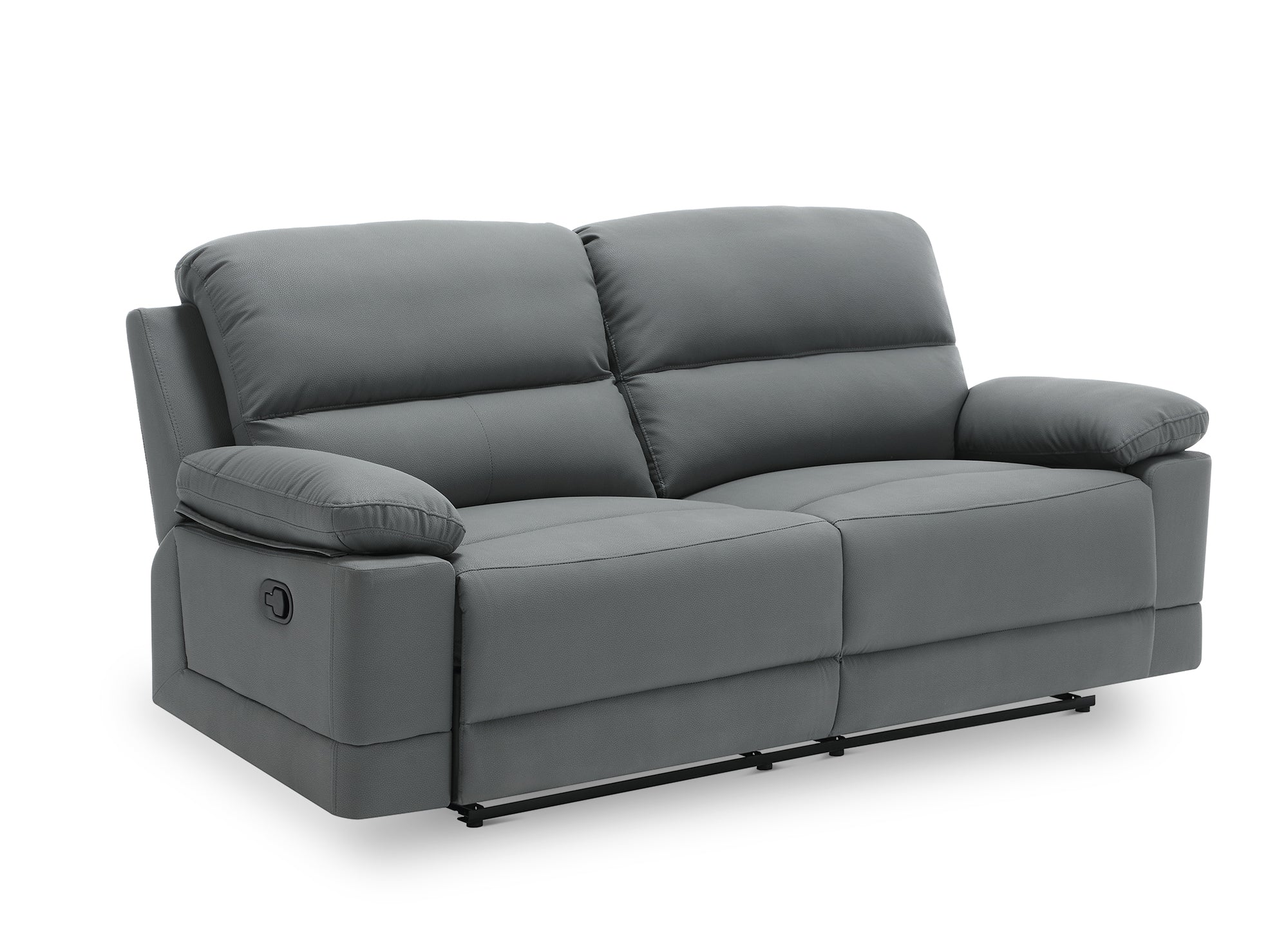 DANY 3-Sitzer-Relaxsofa mit manueller Steuerung aus dunkelgrauem Kunstleder