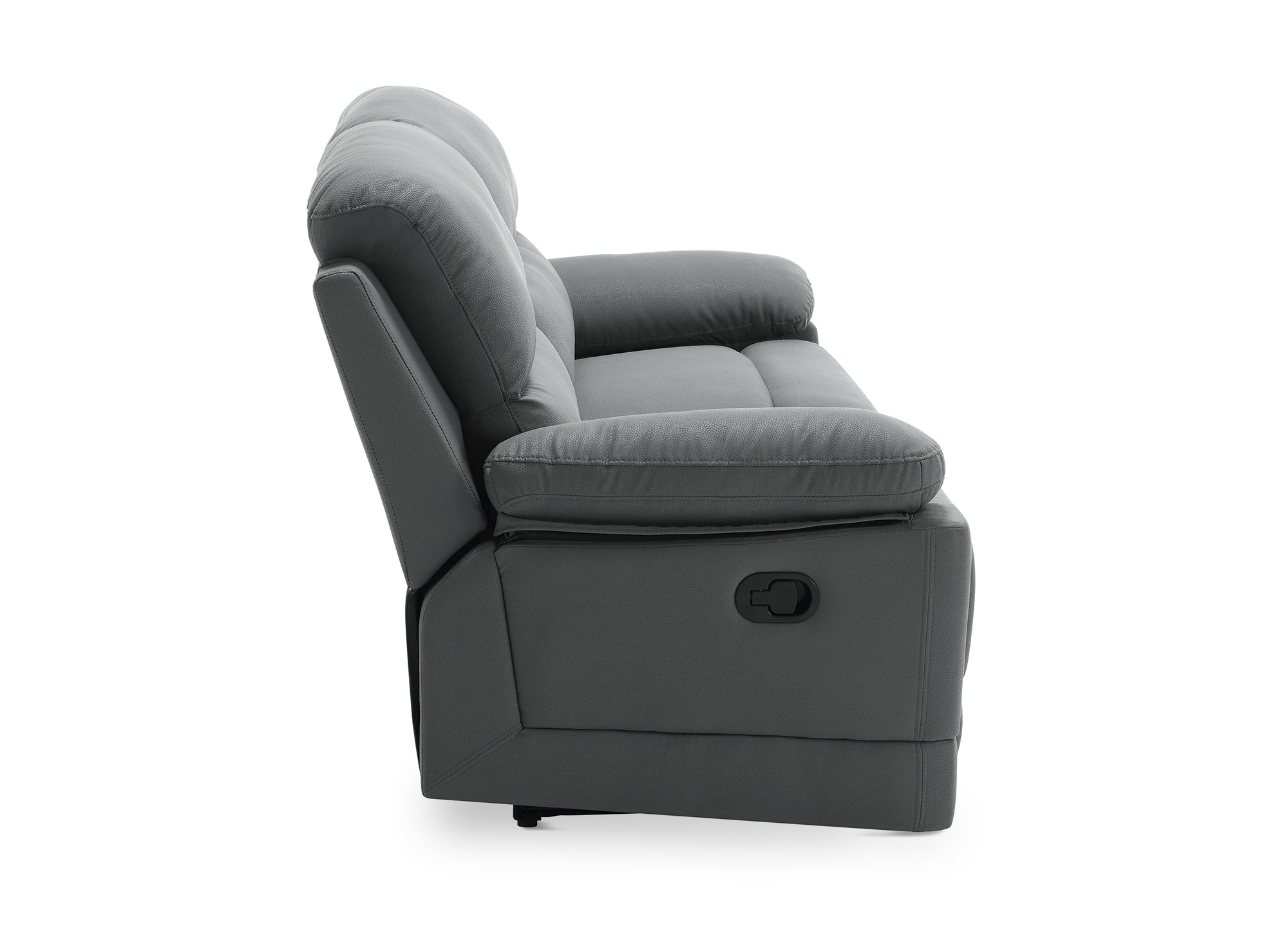DANY 3-Sitzer-Relaxsofa mit manueller Steuerung aus dunkelgrauem Kunstleder
