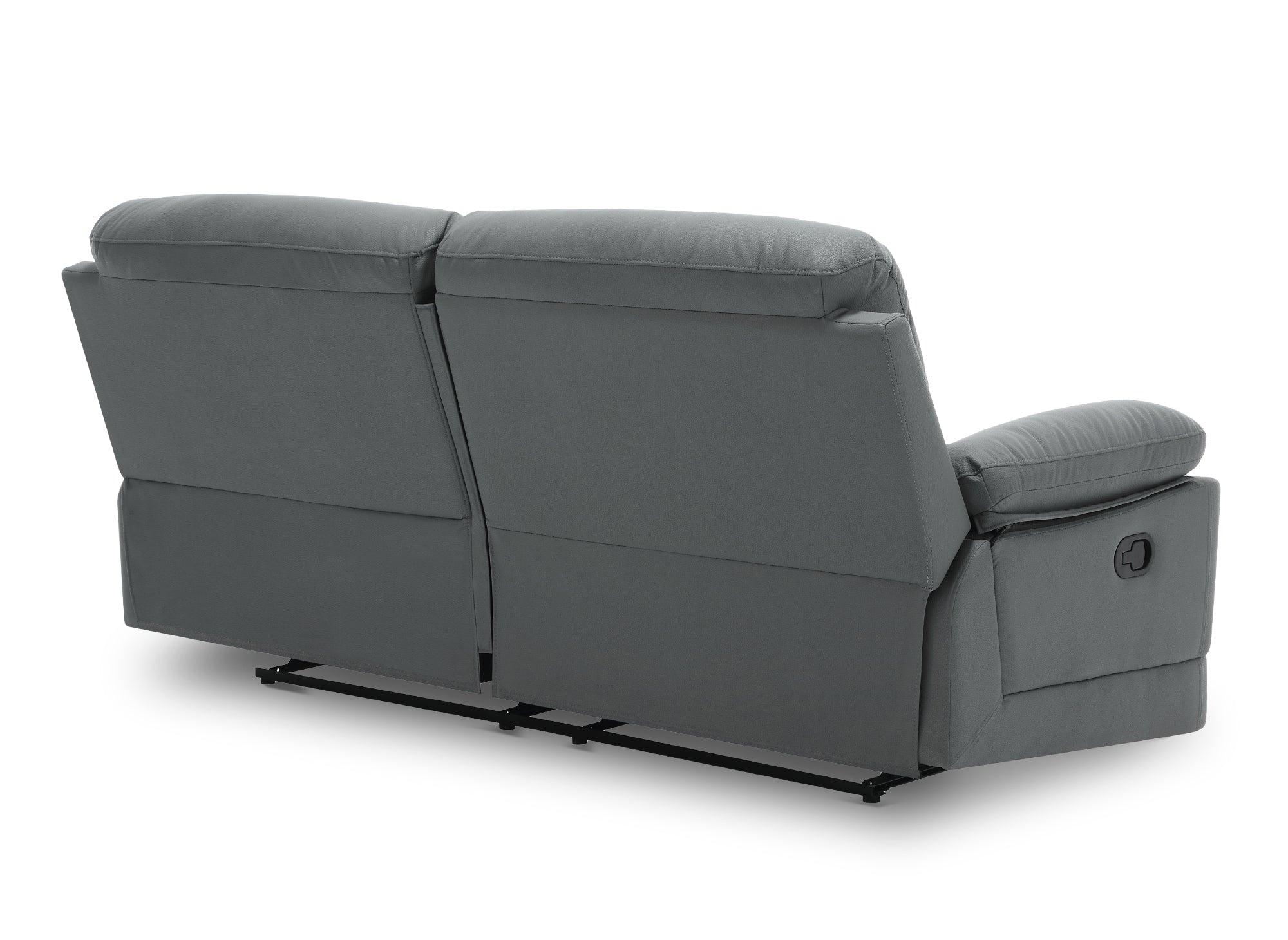 DANY 3-Sitzer-Relaxsofa mit manueller Steuerung aus dunkelgrauem Kunstleder