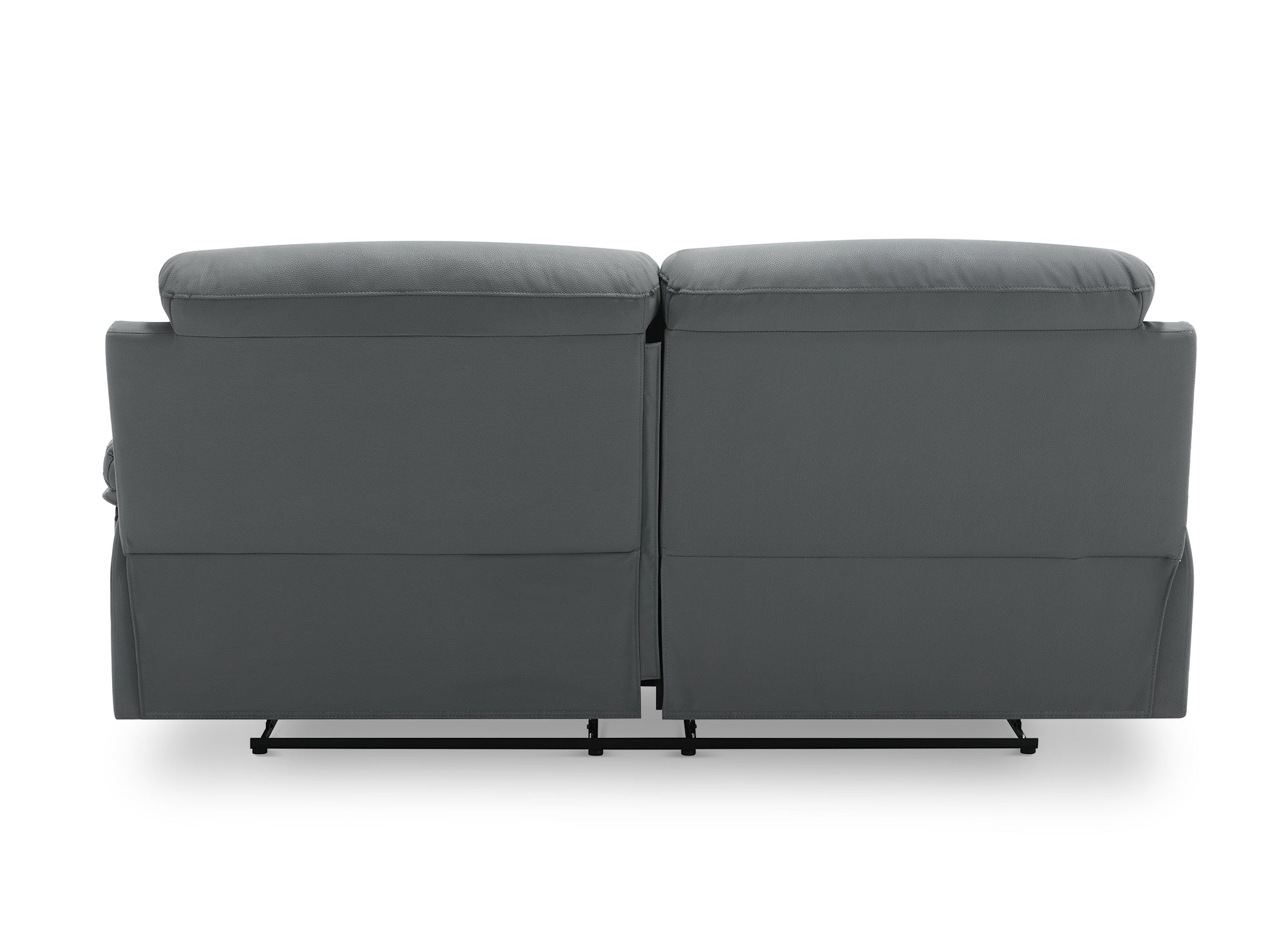 DANY 3-Sitzer-Relaxsofa mit manueller Steuerung aus dunkelgrauem Kunstleder