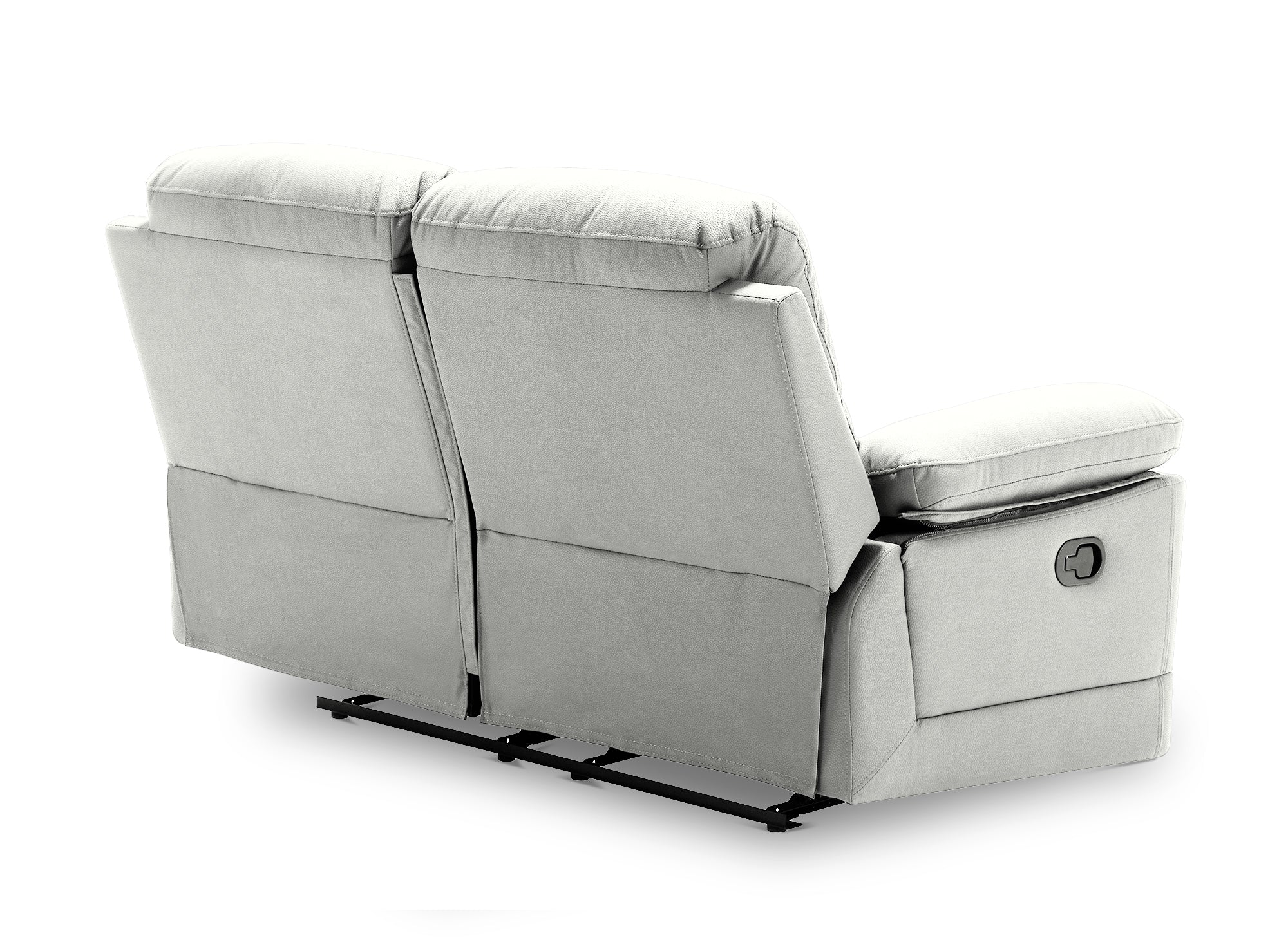 2-Sitzer-Relaxsofa mit manueller Bedienung in hellgrauem Kunstleder DANY