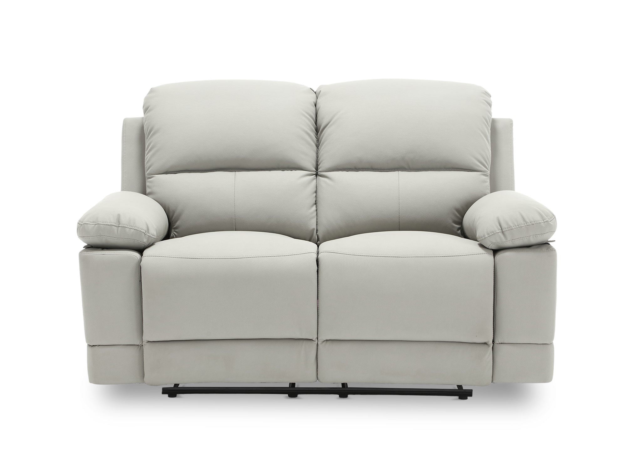 2-Sitzer-Relaxsofa mit manueller Bedienung in hellgrauem Kunstleder DANY