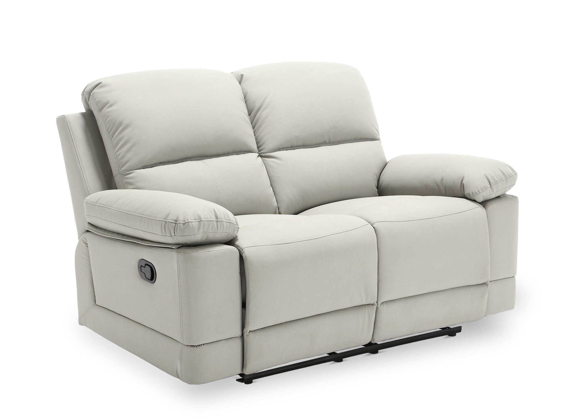 2-Sitzer-Relaxsofa mit manueller Bedienung in hellgrauem Kunstleder DANY