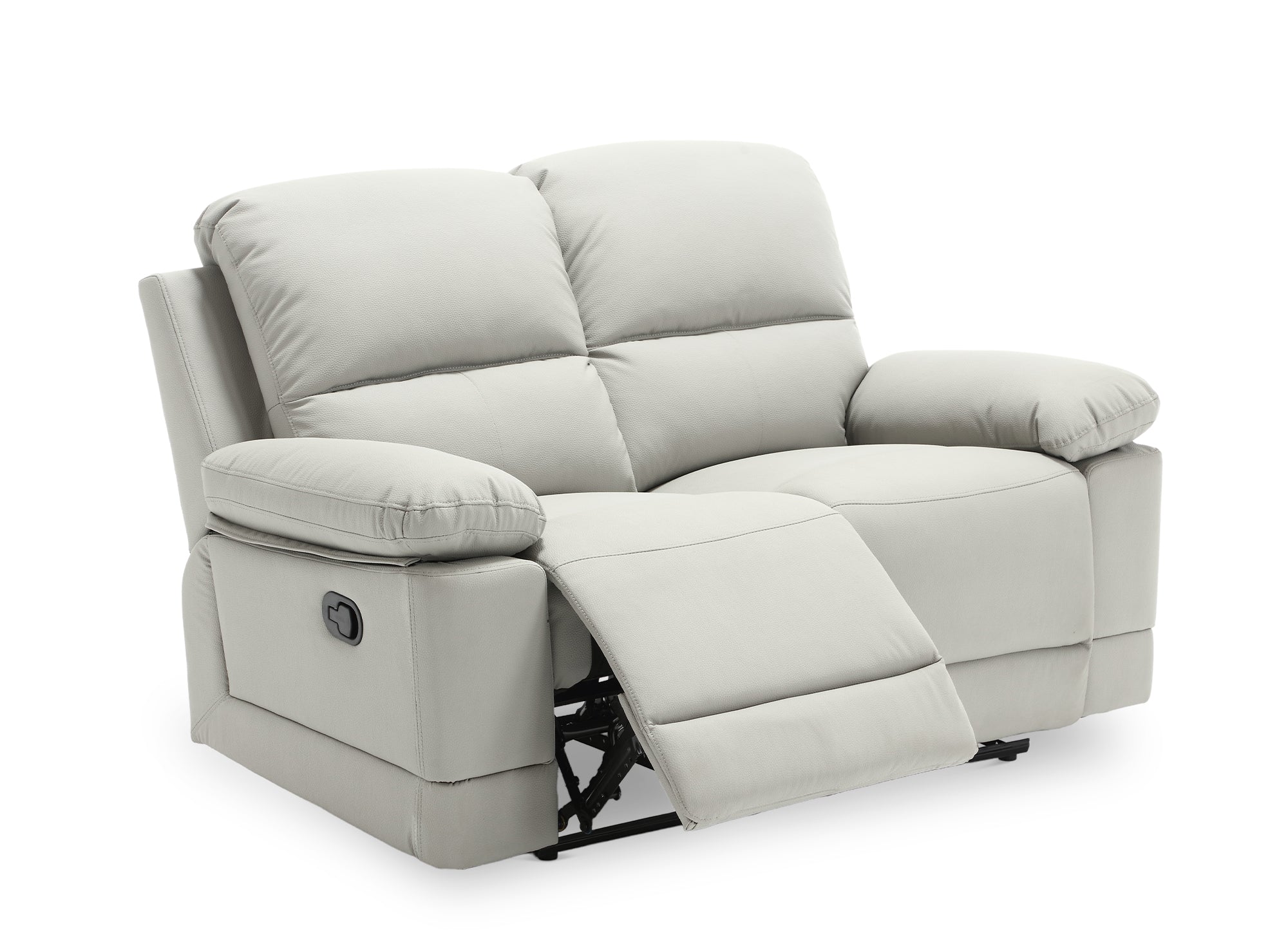 2-Sitzer-Relaxsofa mit manueller Bedienung in hellgrauem Kunstleder DANY