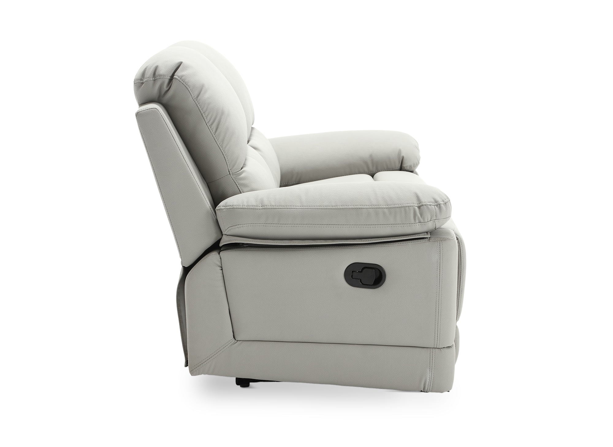 2-Sitzer-Relaxsofa mit manueller Bedienung in hellgrauem Kunstleder DANY