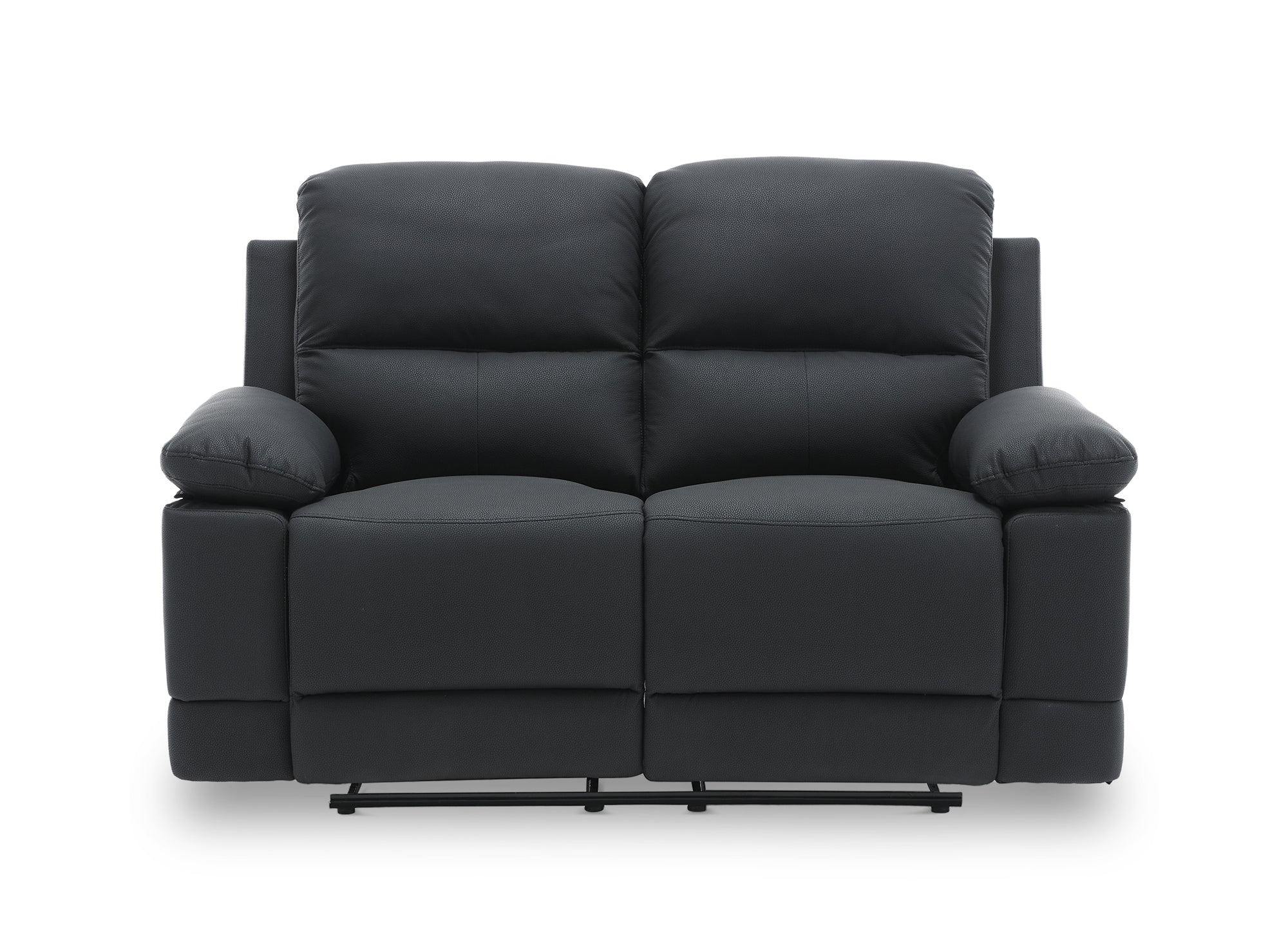 DANY 2-Sitzer-Relaxsofa mit manueller Steuerung aus schwarzem Kunstleder