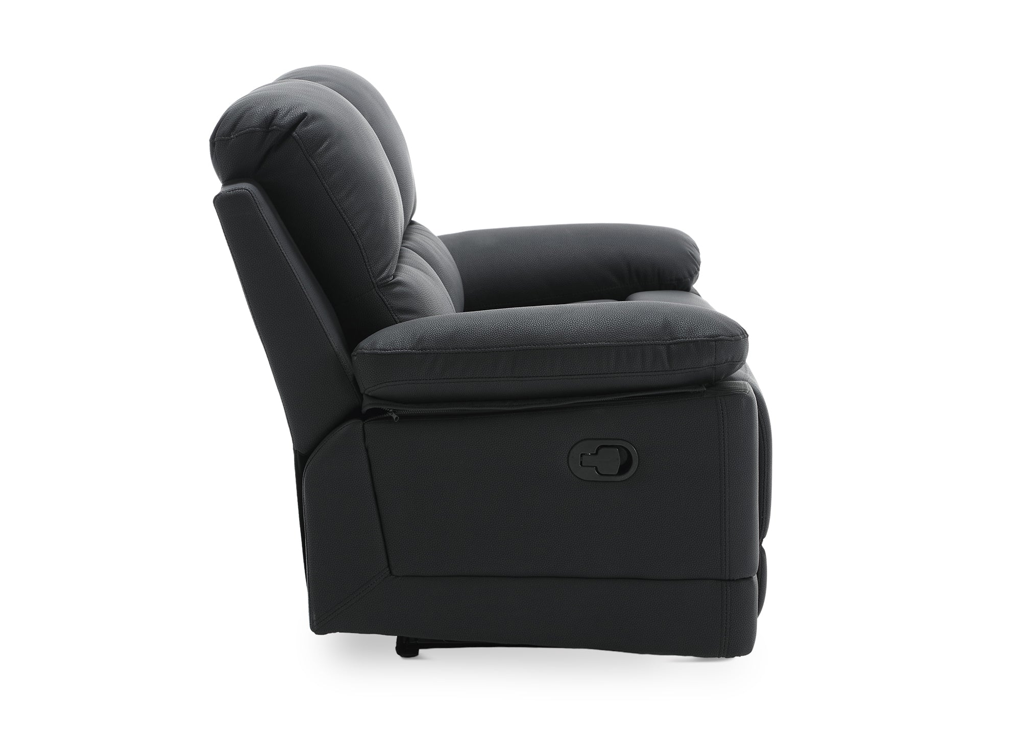 DANY 2-Sitzer-Relaxsofa mit manueller Steuerung aus schwarzem Kunstleder