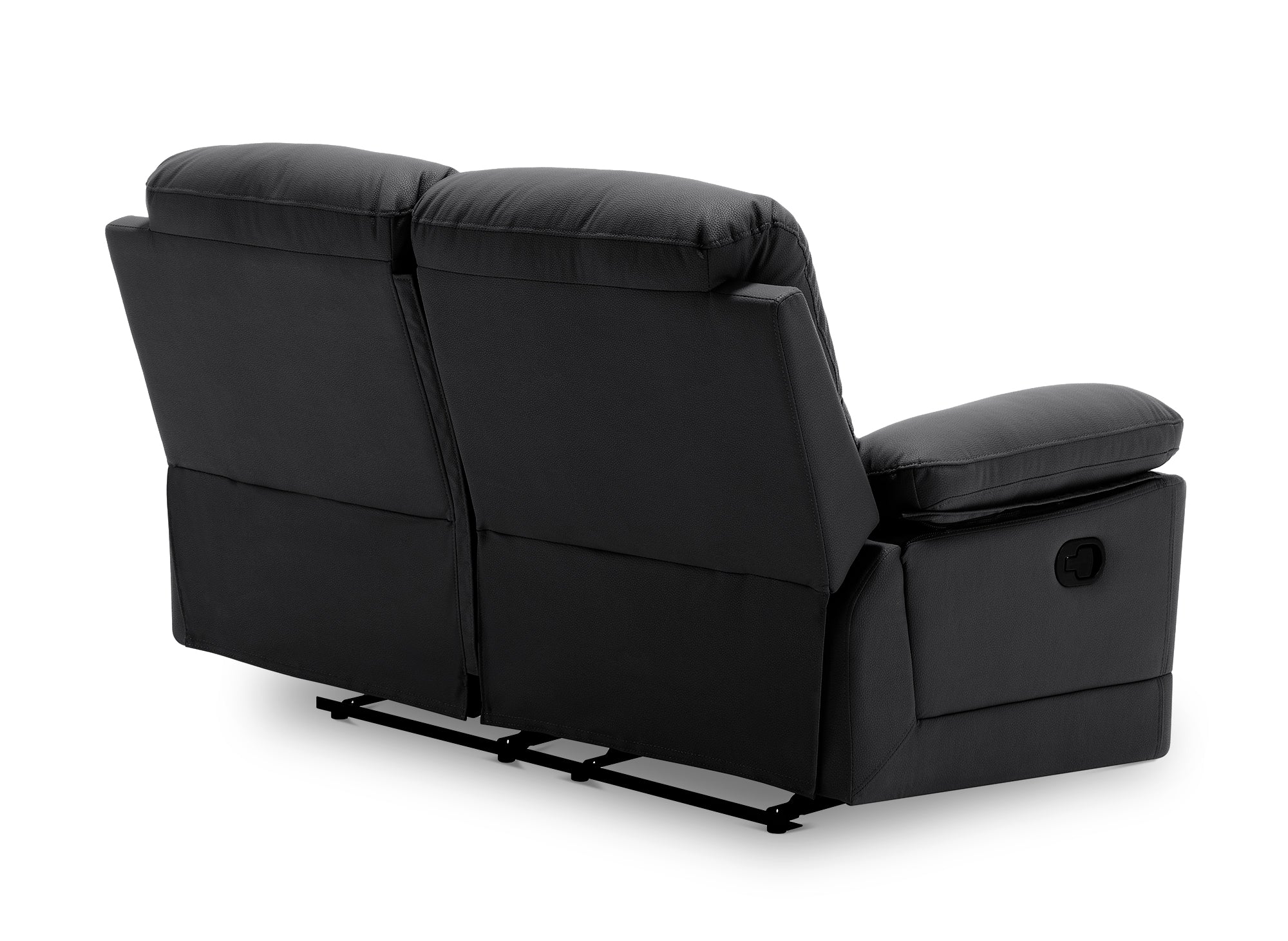 DANY 2-Sitzer-Relaxsofa mit manueller Steuerung aus schwarzem Kunstleder