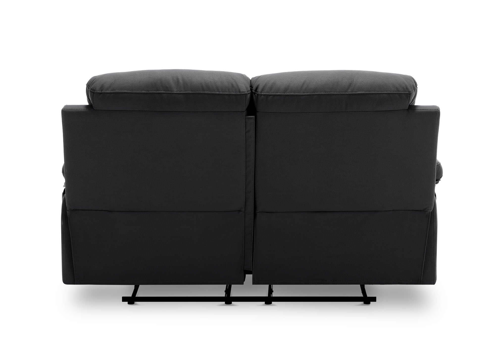 DANY 2-Sitzer-Relaxsofa mit manueller Steuerung aus schwarzem Kunstleder