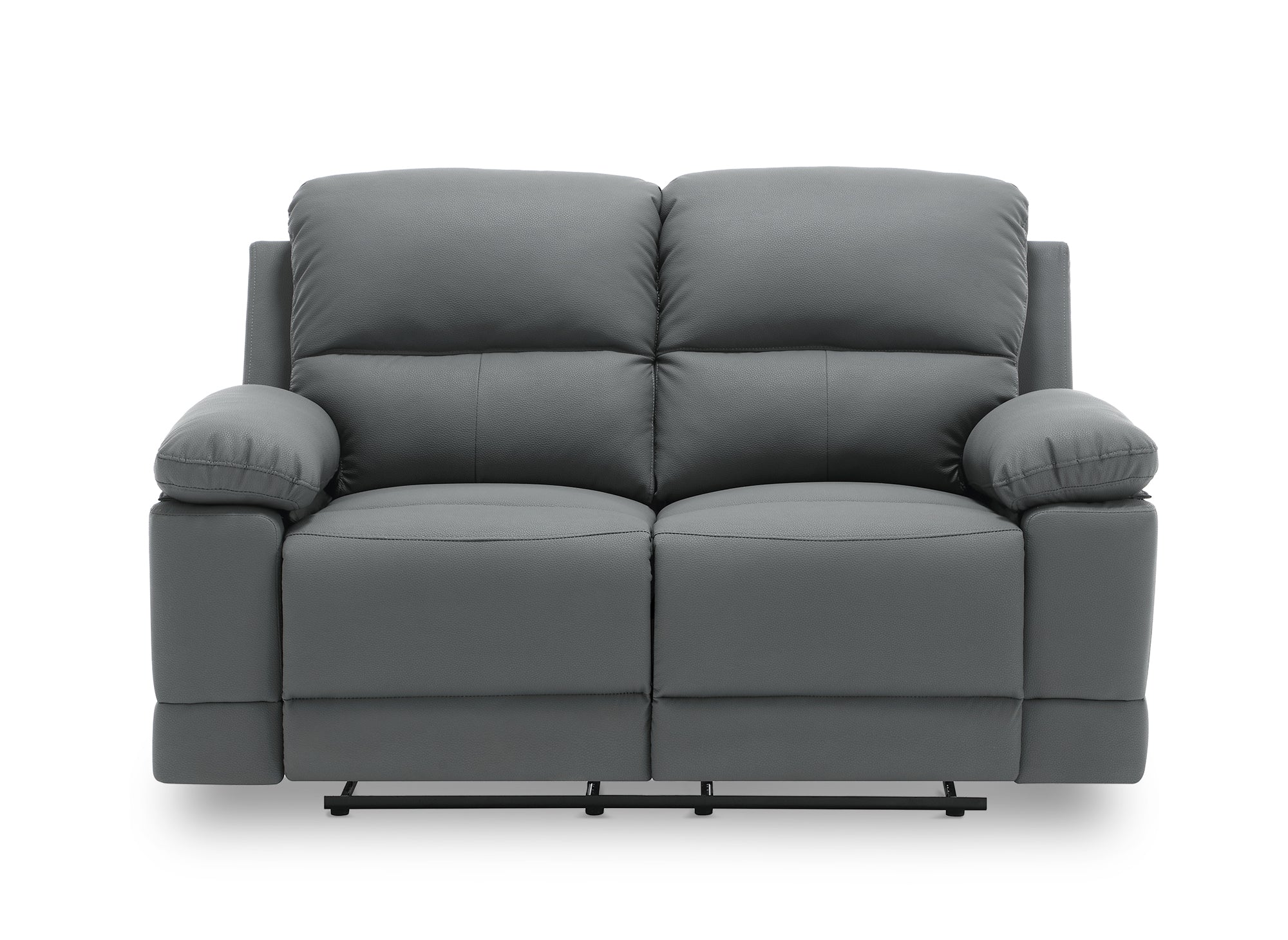 DANY 2-Sitzer-Relaxsofa mit manueller Steuerung aus dunkelgrauem Kunstleder