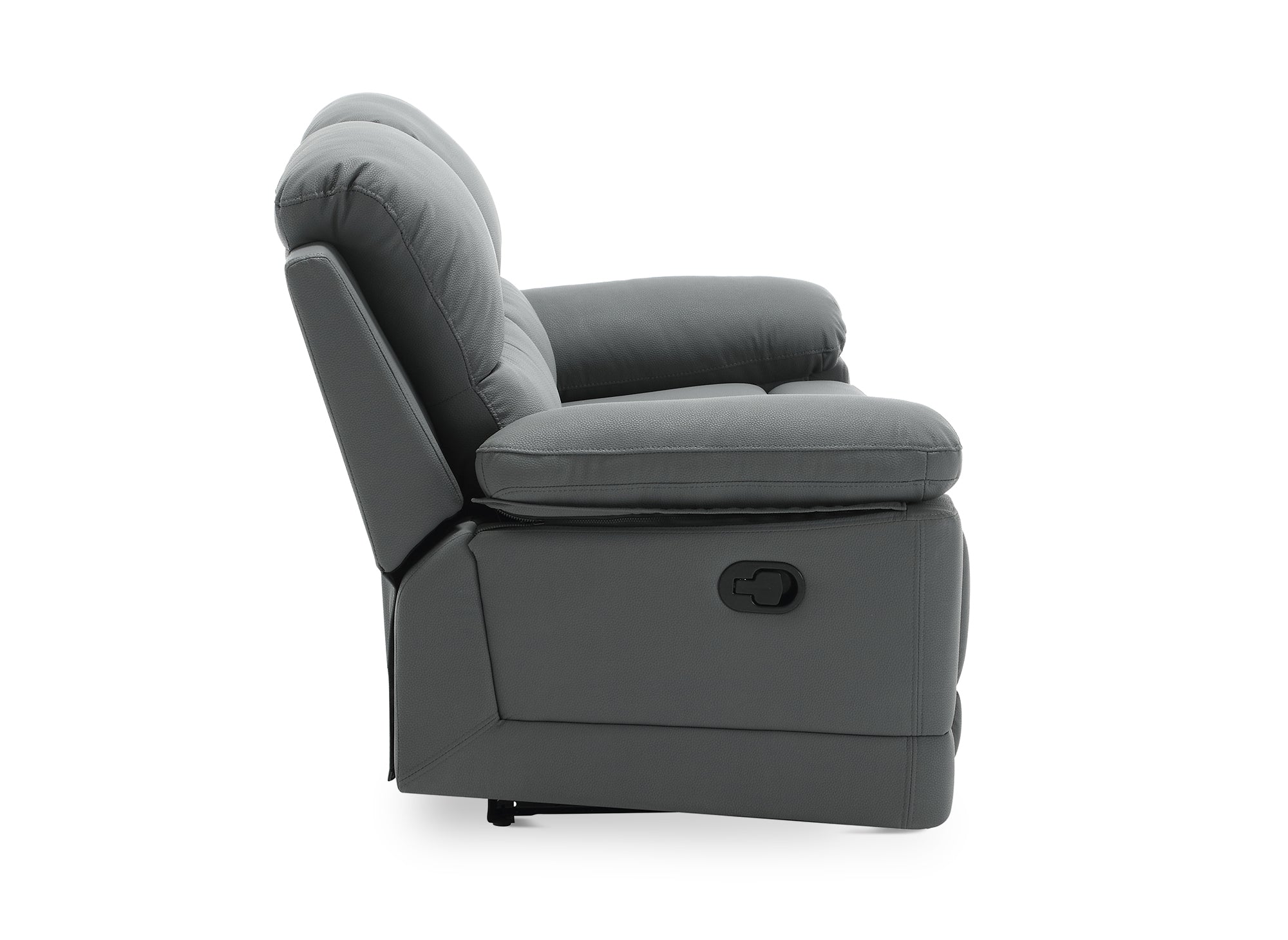 DANY 2-Sitzer-Relaxsofa mit manueller Steuerung aus dunkelgrauem Kunstleder