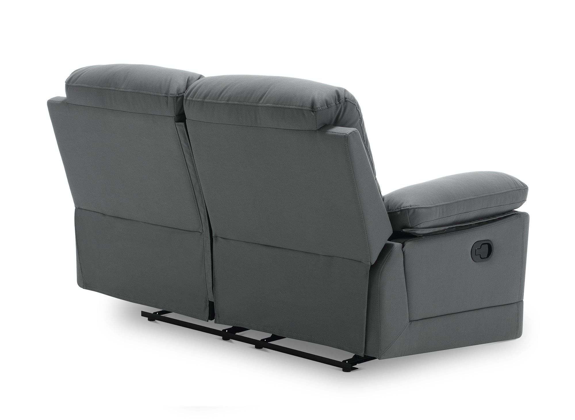 DANY 2-Sitzer-Relaxsofa mit manueller Steuerung aus dunkelgrauem Kunstleder