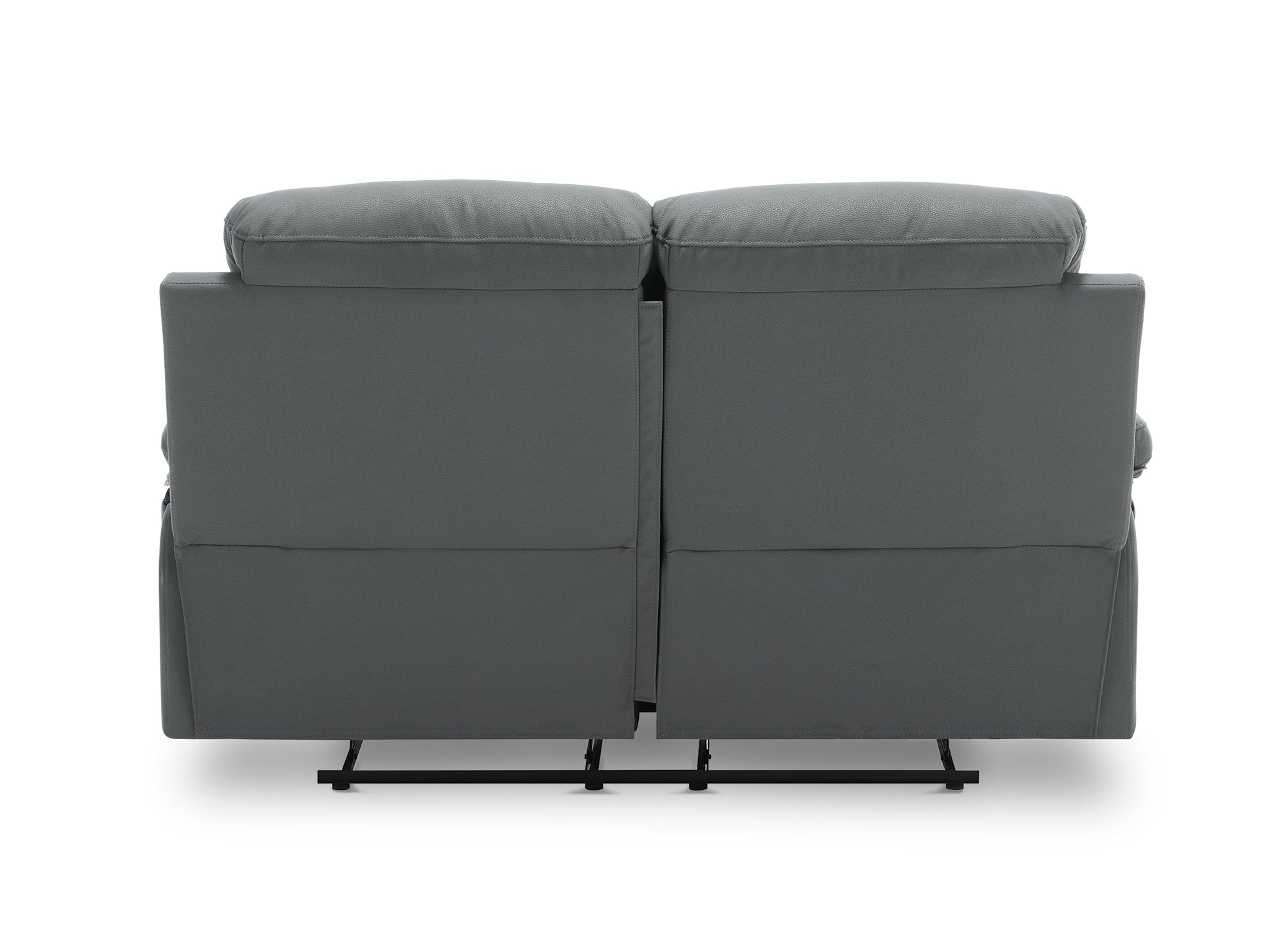 DANY 2-Sitzer-Relaxsofa mit manueller Steuerung aus dunkelgrauem Kunstleder