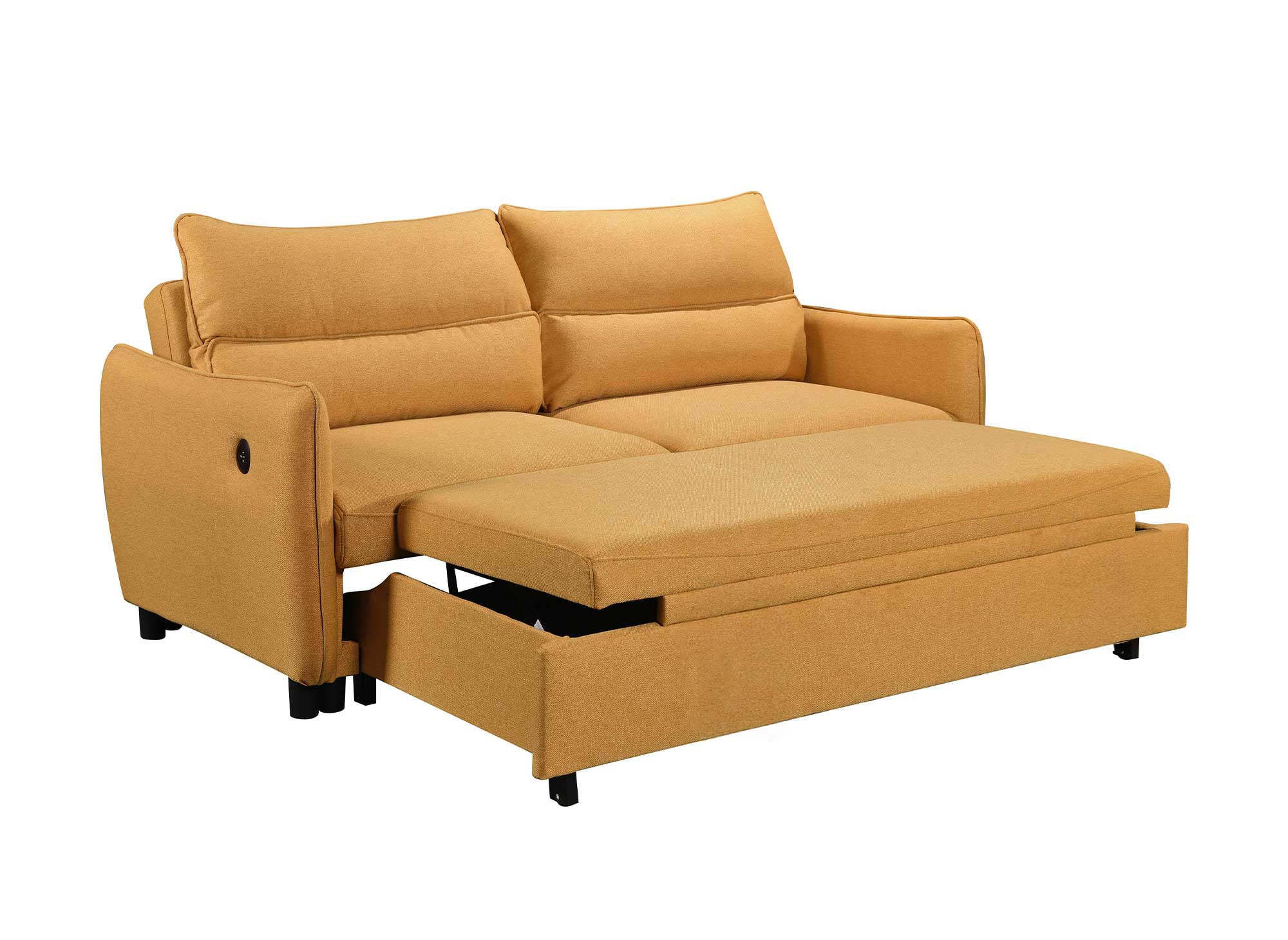 ZADIG 3-Sitzer-Schlafsofa aus gelbem Stoff
