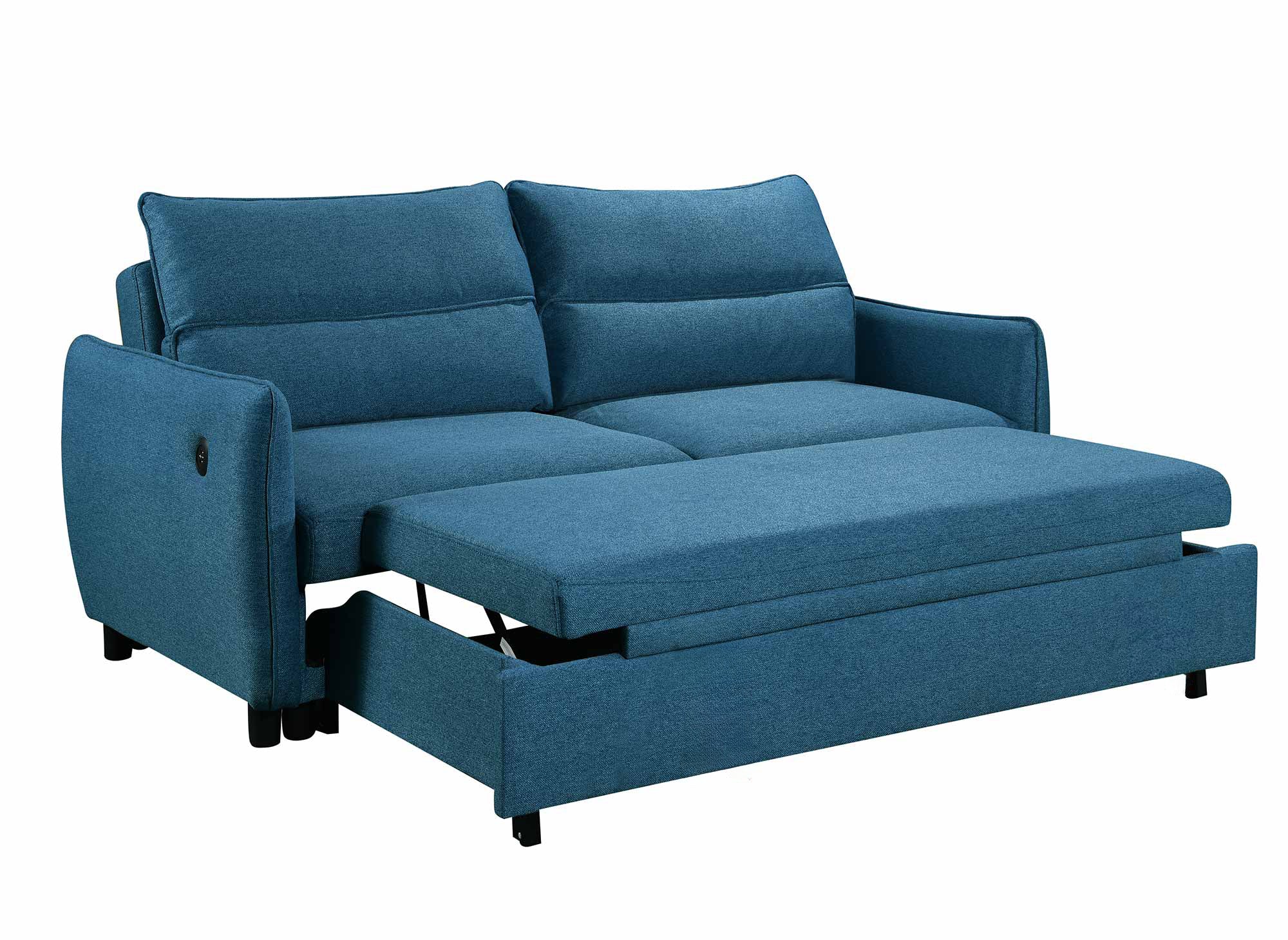 ZADIG 3-Sitzer-Schlafsofa aus blauem Stoff