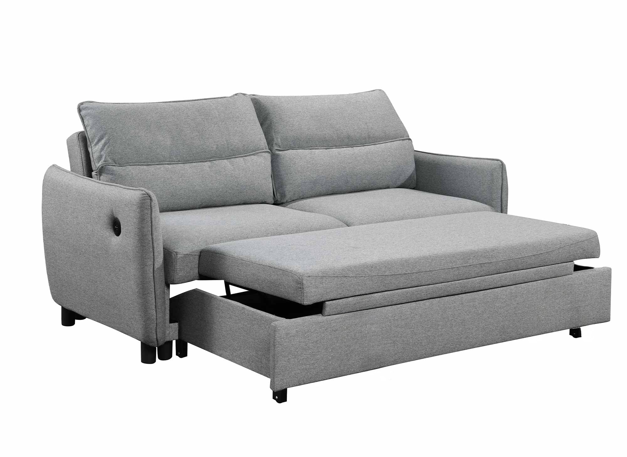 ZADIG 3-Sitzer-Schlafsofa aus hellgrauem Stoff