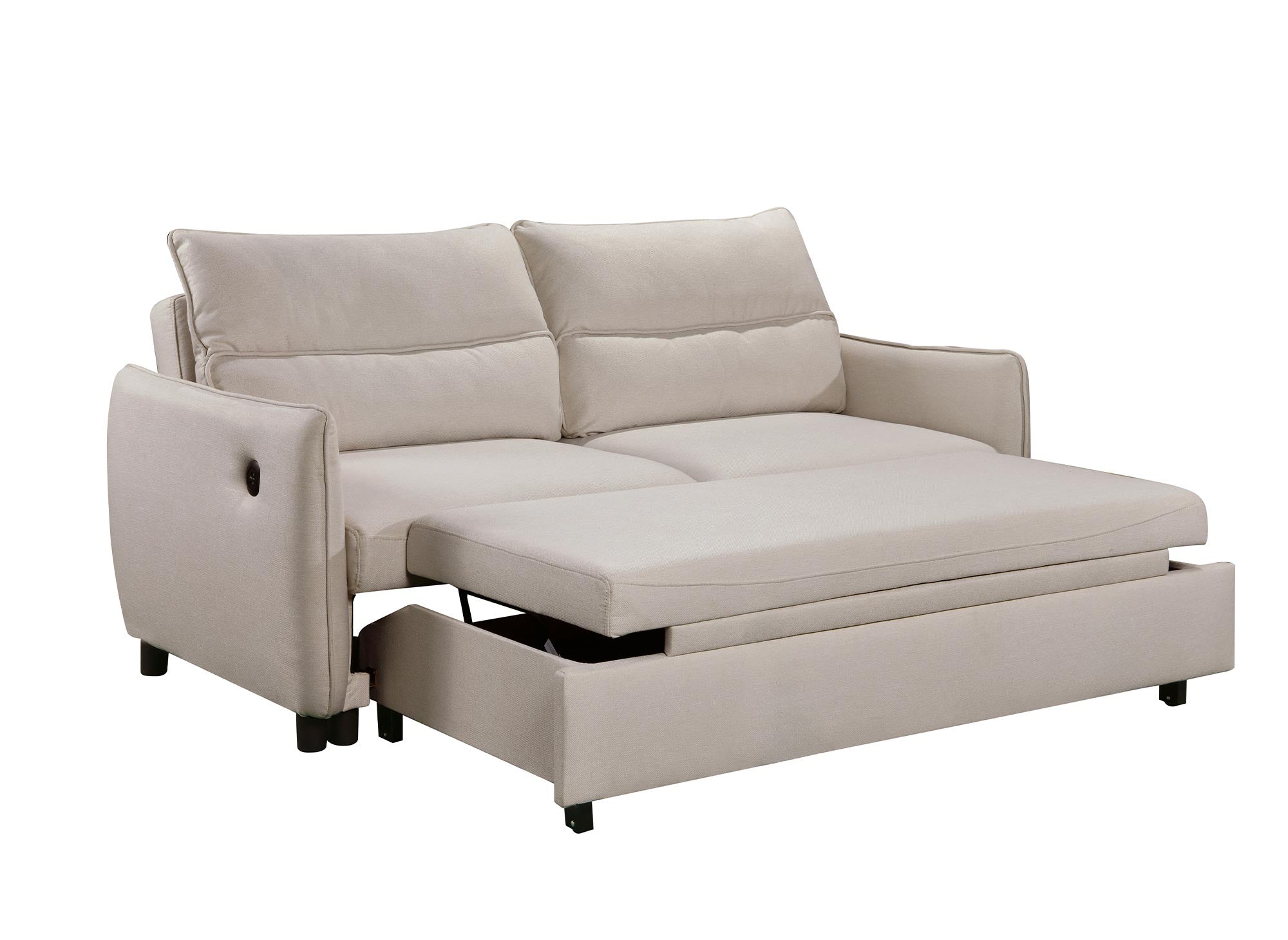 ZADIG 3-Sitzer-Schlafsofa aus beigem Stoff