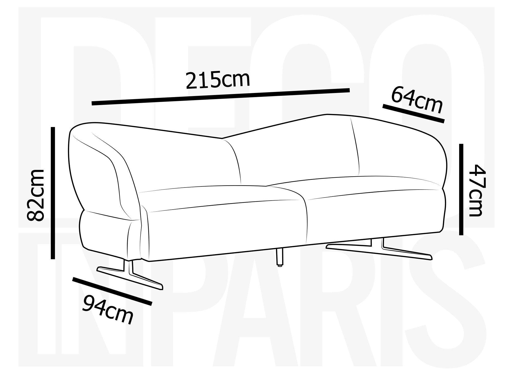 LEXIE 3-Sitzer-Sofa aus hellgrauem Stoff mit Schaffelleffekt