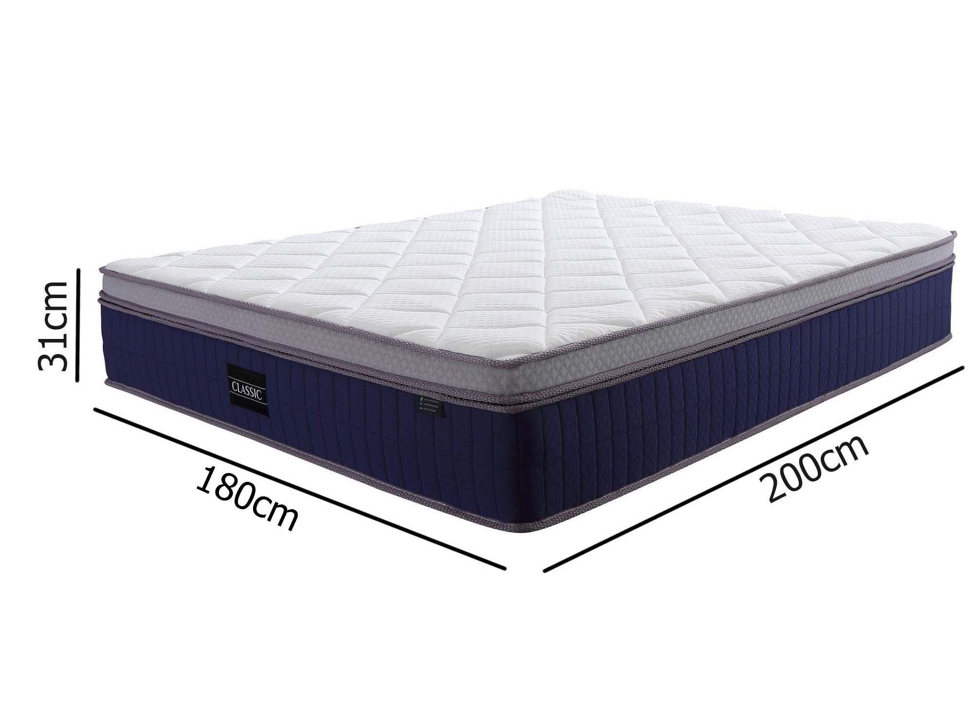 CLASSIC Hybridmatratze 180 x 200 cm Taschenfedern und Memory Foam, Dicke 31 cm