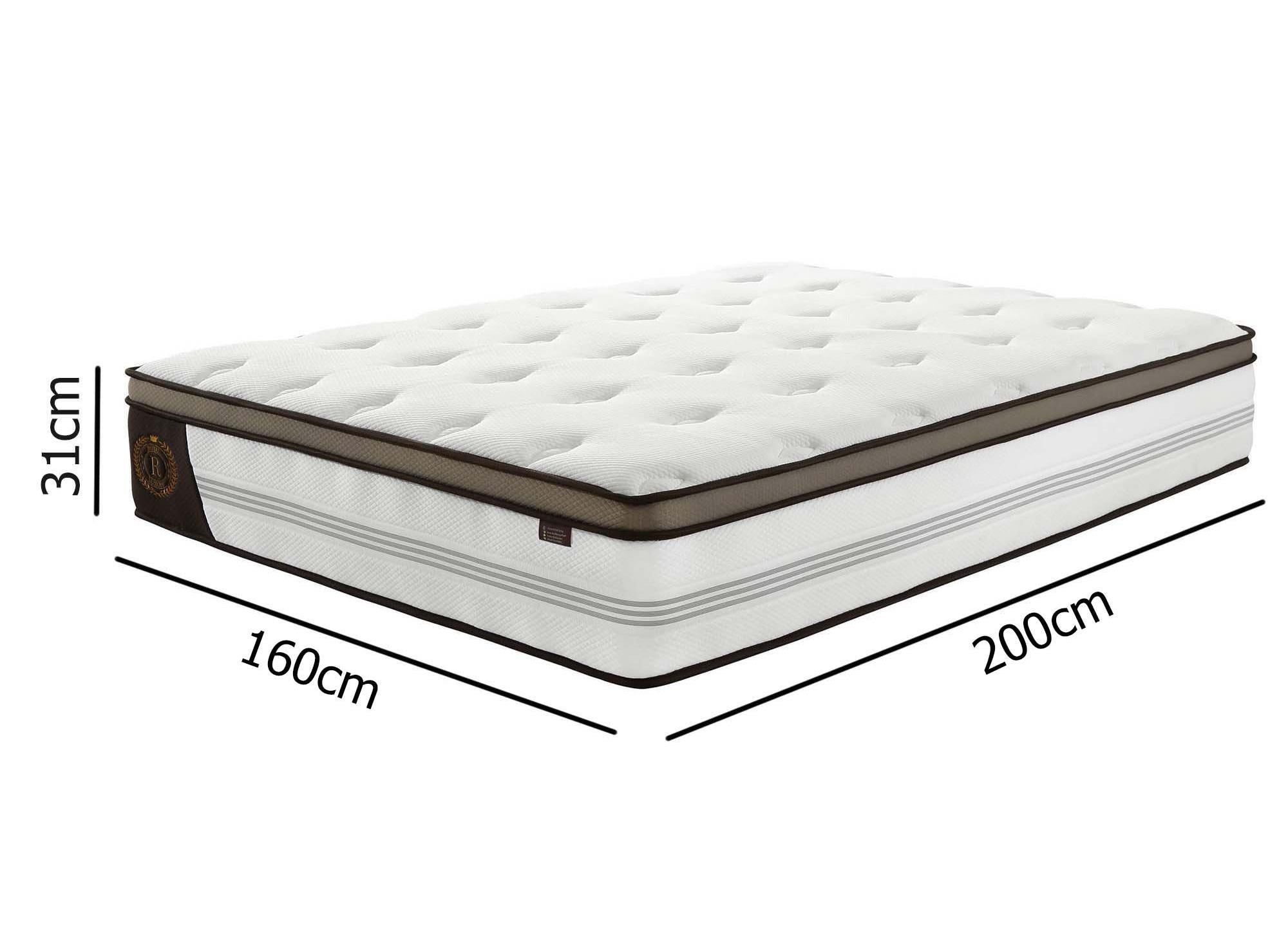 ROYAL LUX Hybridmatratze 160 x 200 cm Taschenfedern und Memory Foam, Dicke 31 cm