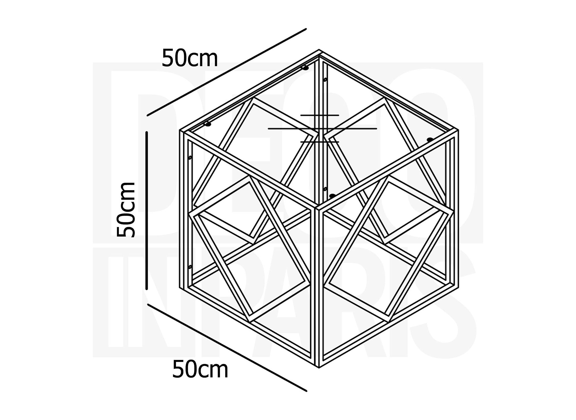 Quadratischer Designer-Couchtisch ELIO aus Glas und Metall