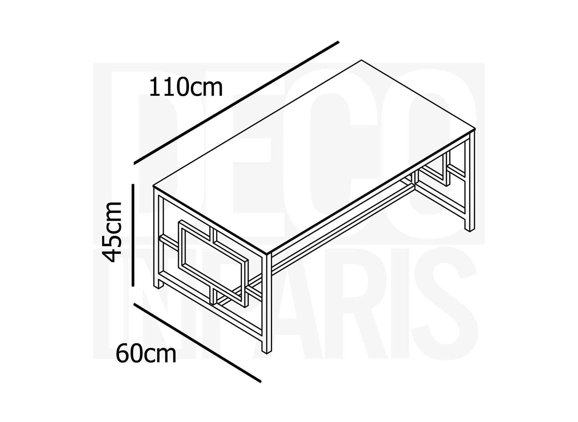 Rechteckiger Designer-Couchtisch PABLO aus schwarzem Glas und goldfarbenem Metall