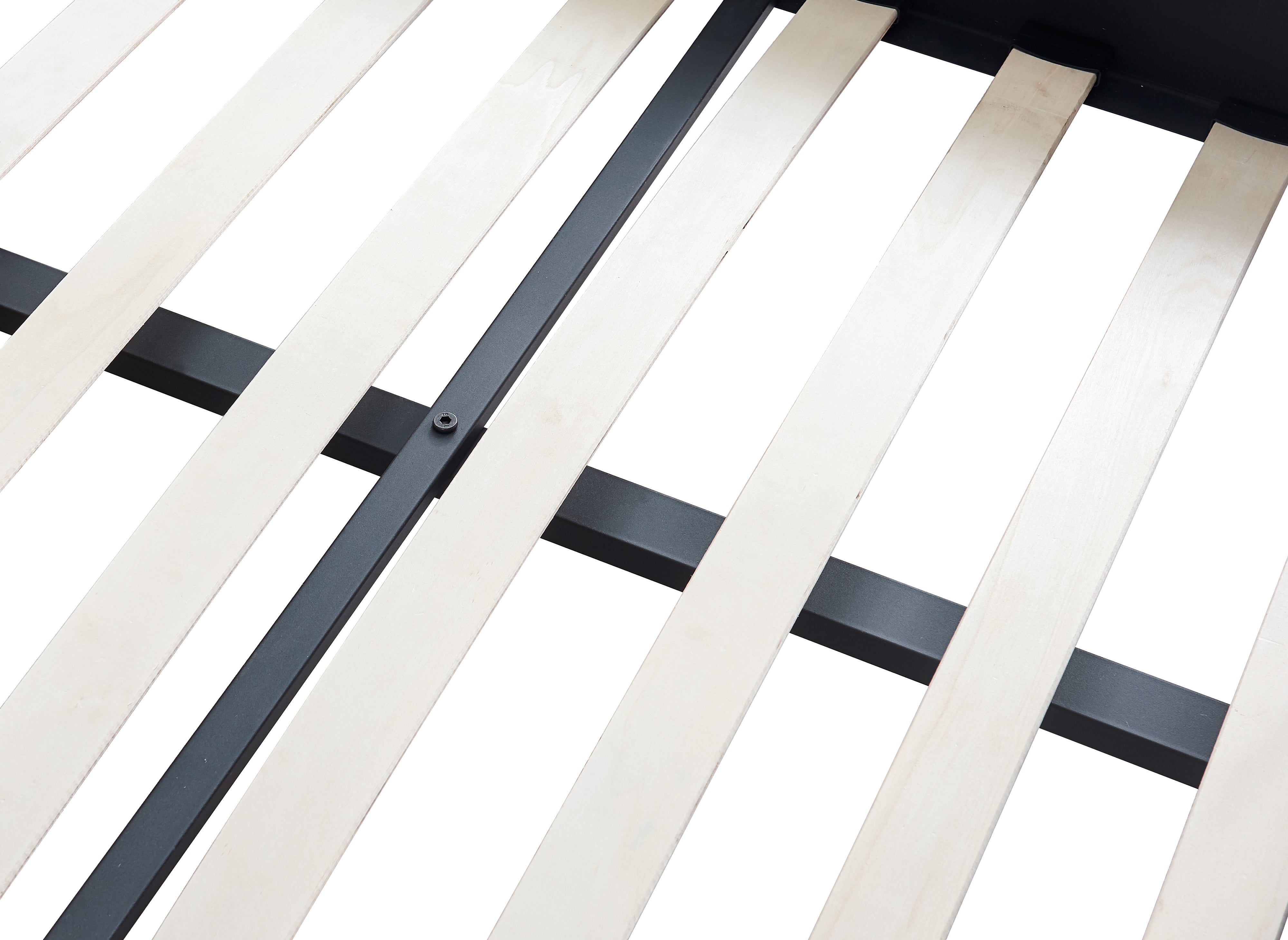 KADY Einzelbett aus schwarzem Metall 90 x 190 cm