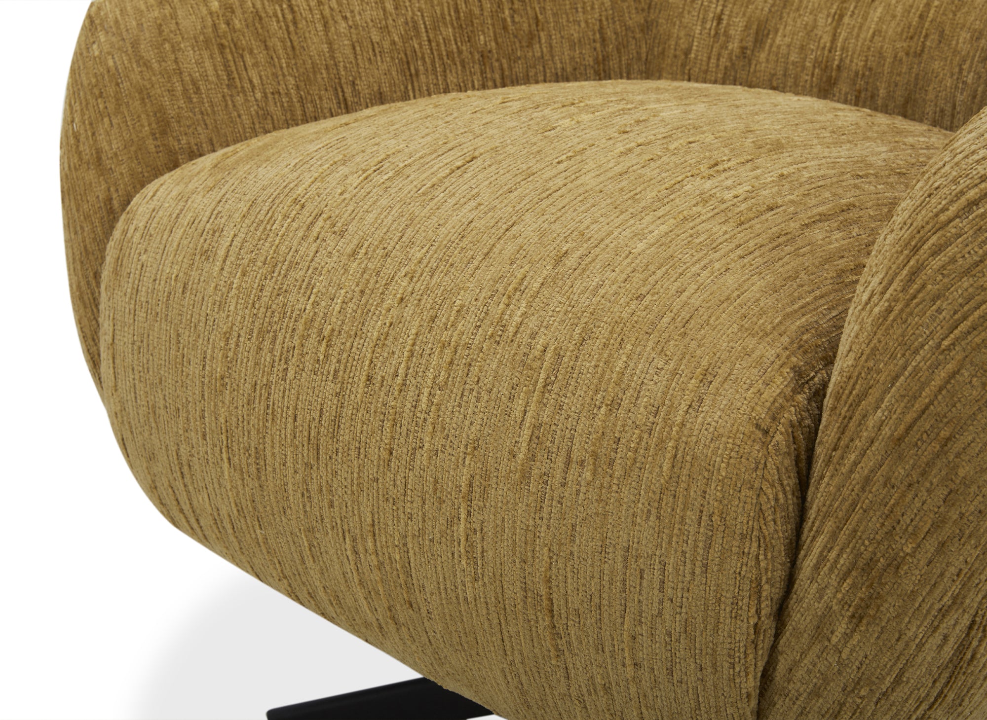 ALEZIO Drehsessel aus senfgelb meliertem Samt