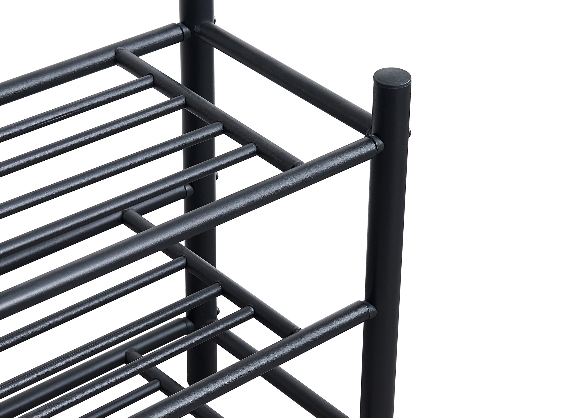 ROMAN Eingangsschrank mit 3 Regalen aus schwarzem Metall